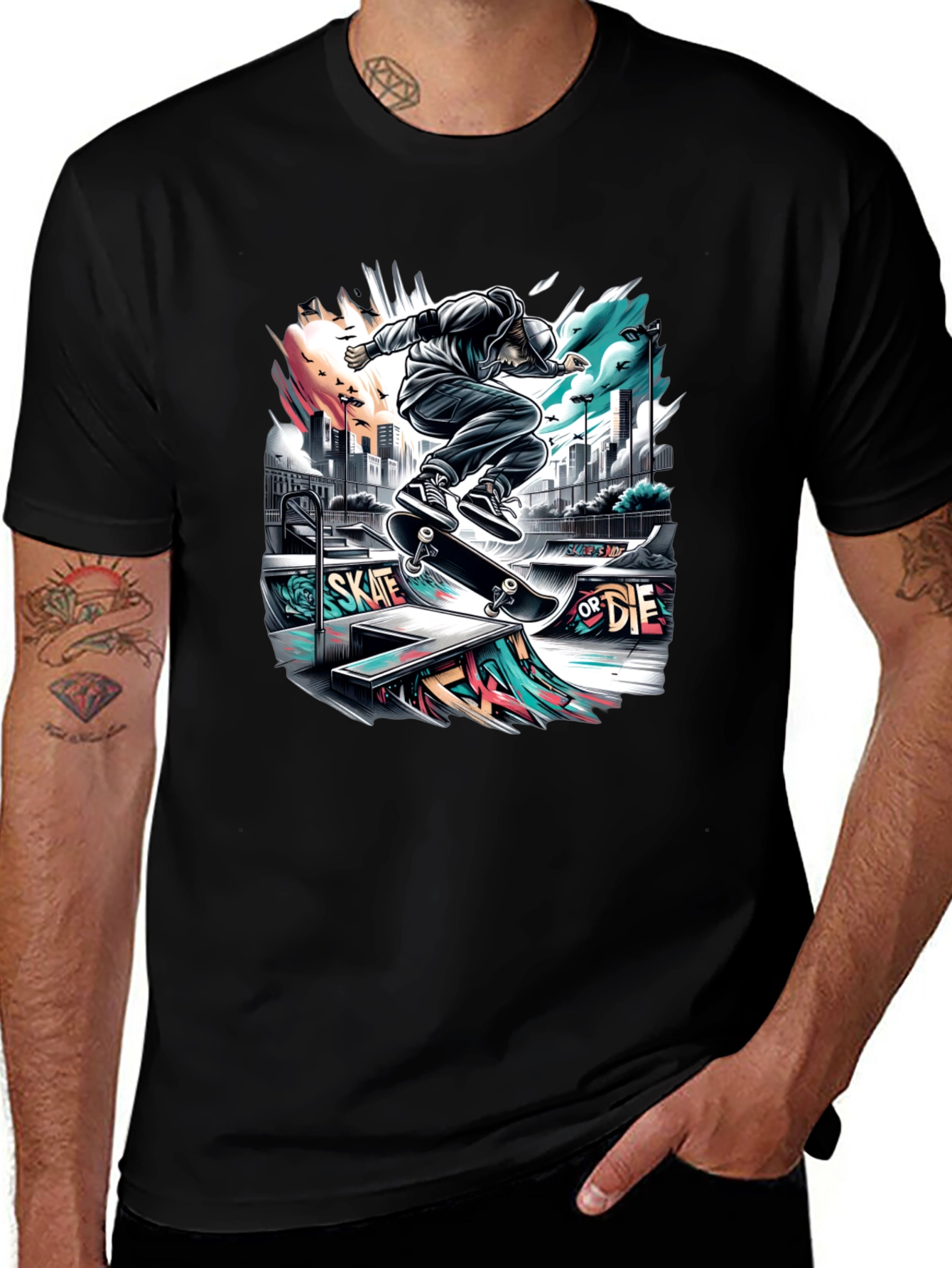 Variant 19 of Skate or Die Graphic Tee - Urban Style