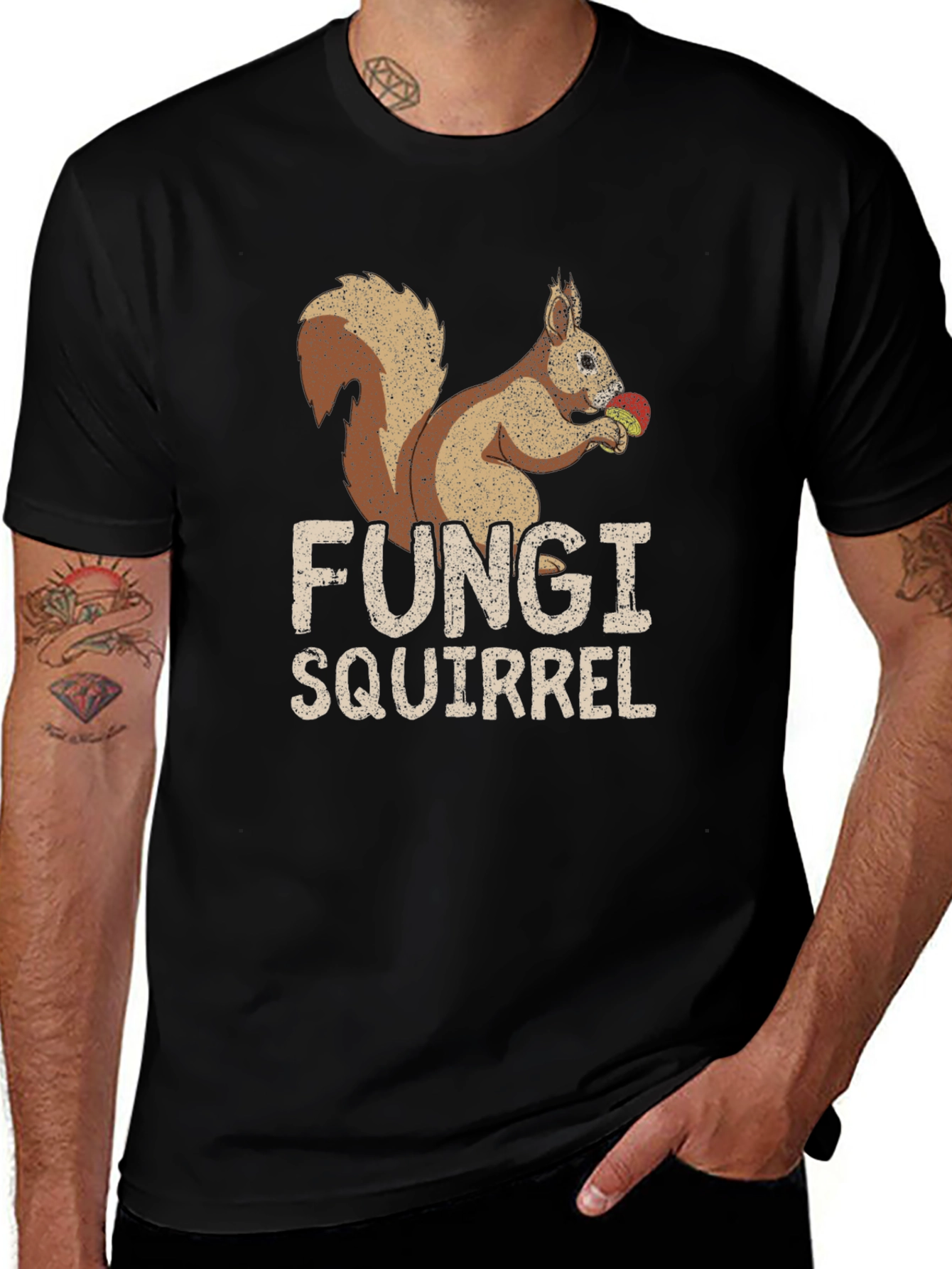 Variant 16 of Fungi Squirrel Black T-Shirt