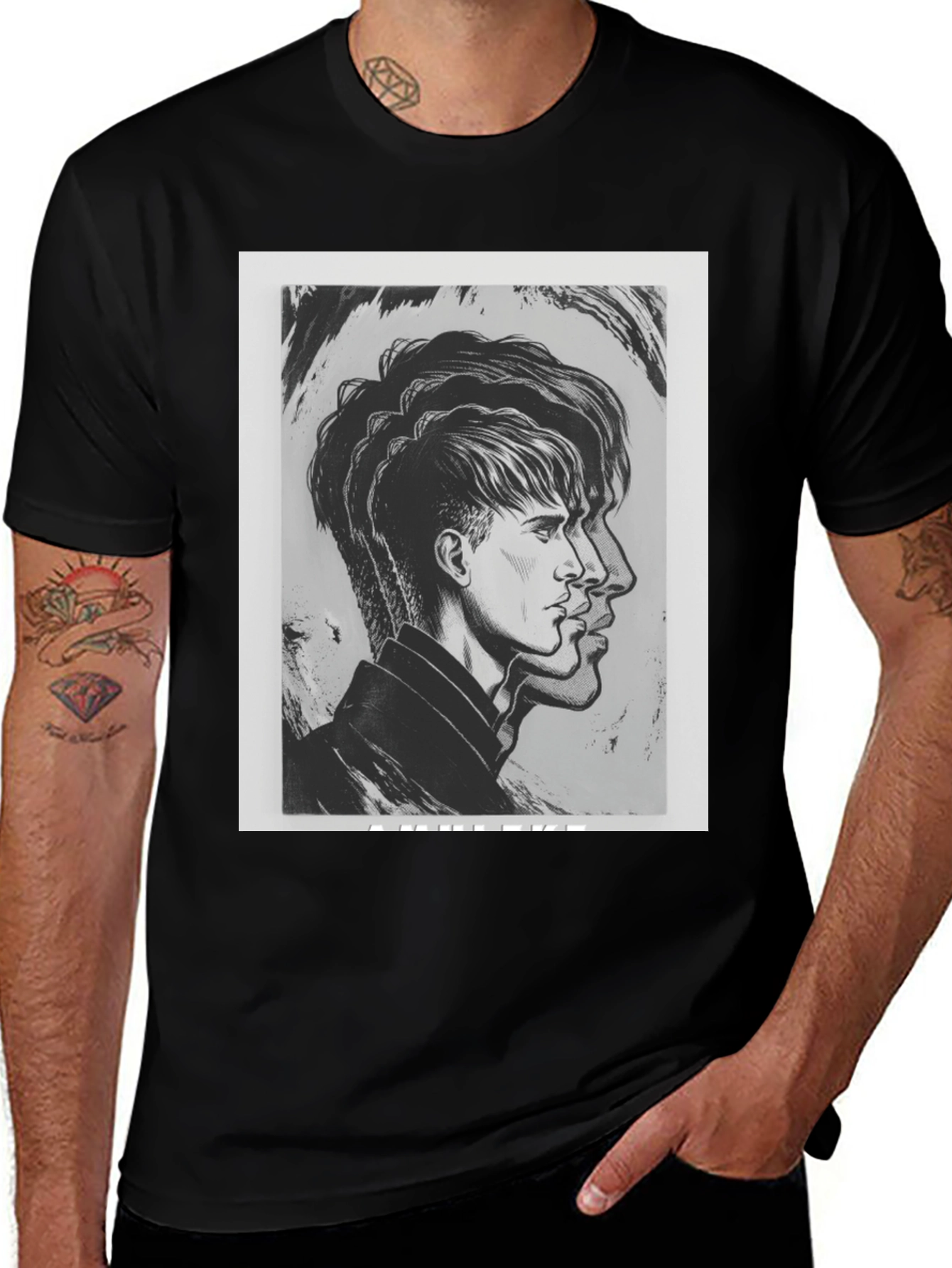 Variant 7 of Artistic Men's Portrait T-Shirt - Unique Design