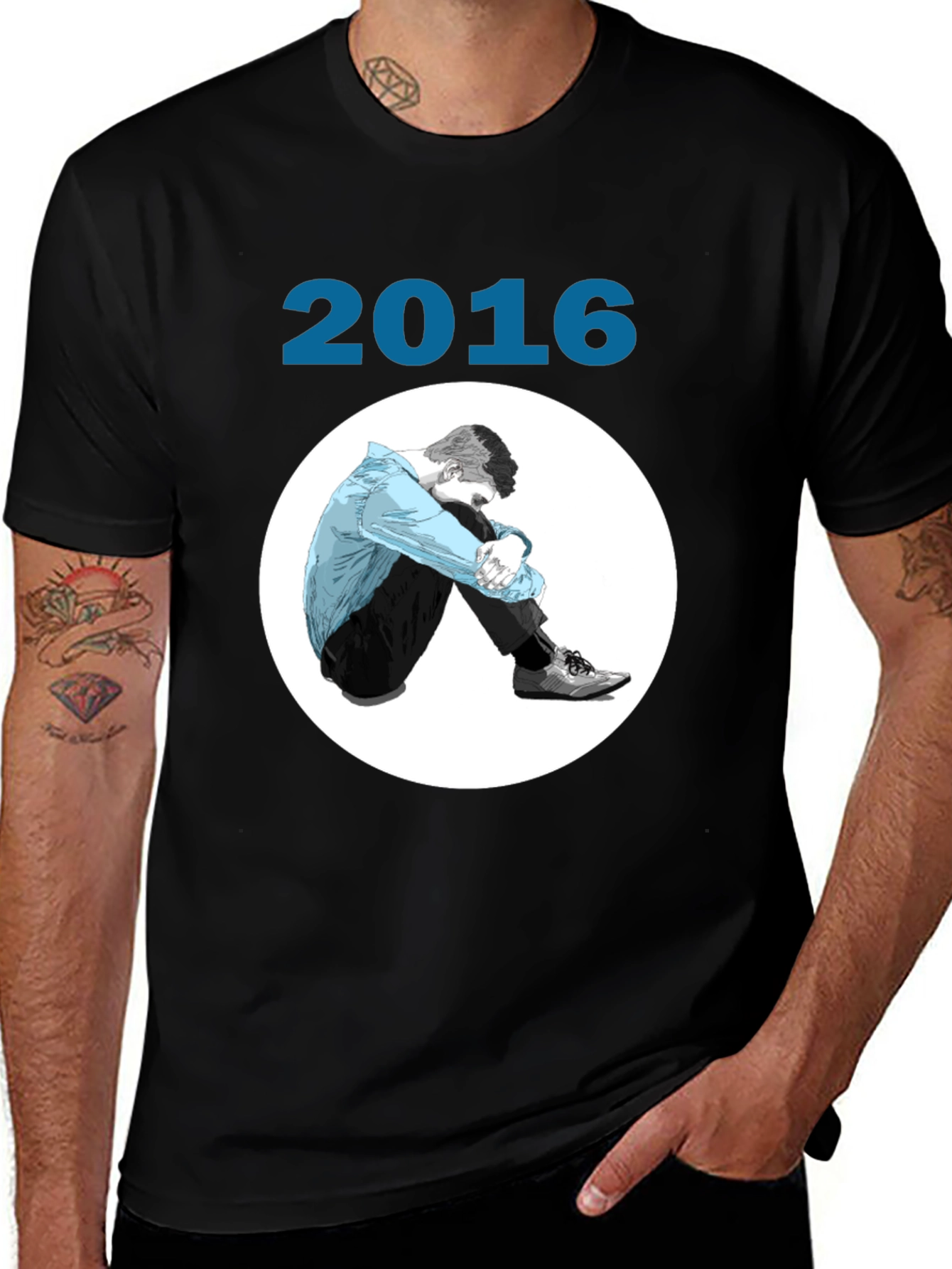 Variant 18 of 2016 Graphic Print Black T-Shirt