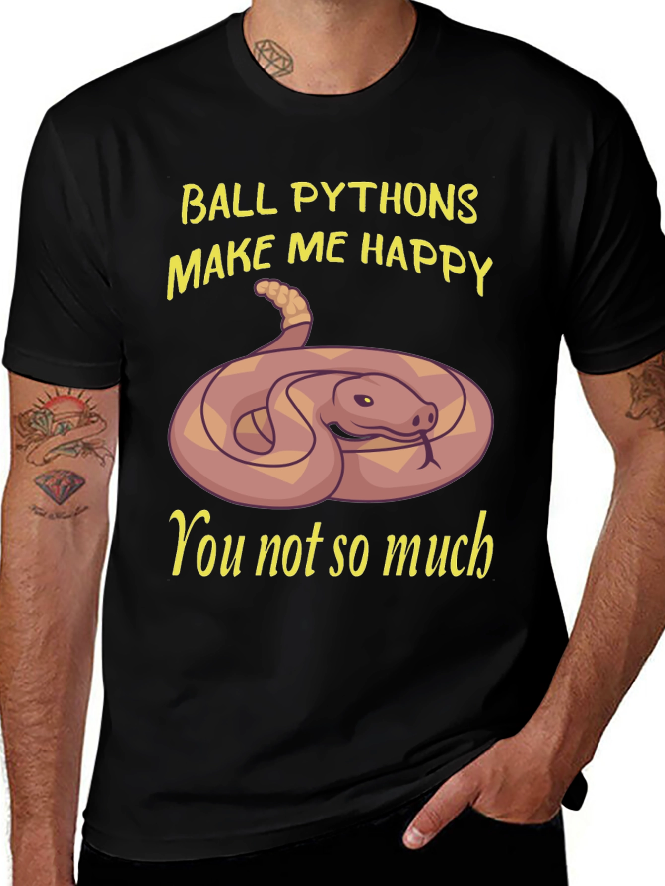 Variant 16 of Ball Pythons Make Me Happy T-Shirt, Funny Snake Tee