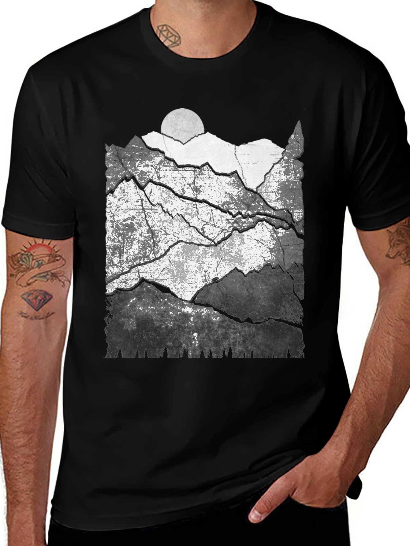 Variant 3 of Mountain Graphic Tee - Black Unisex T-Shirt