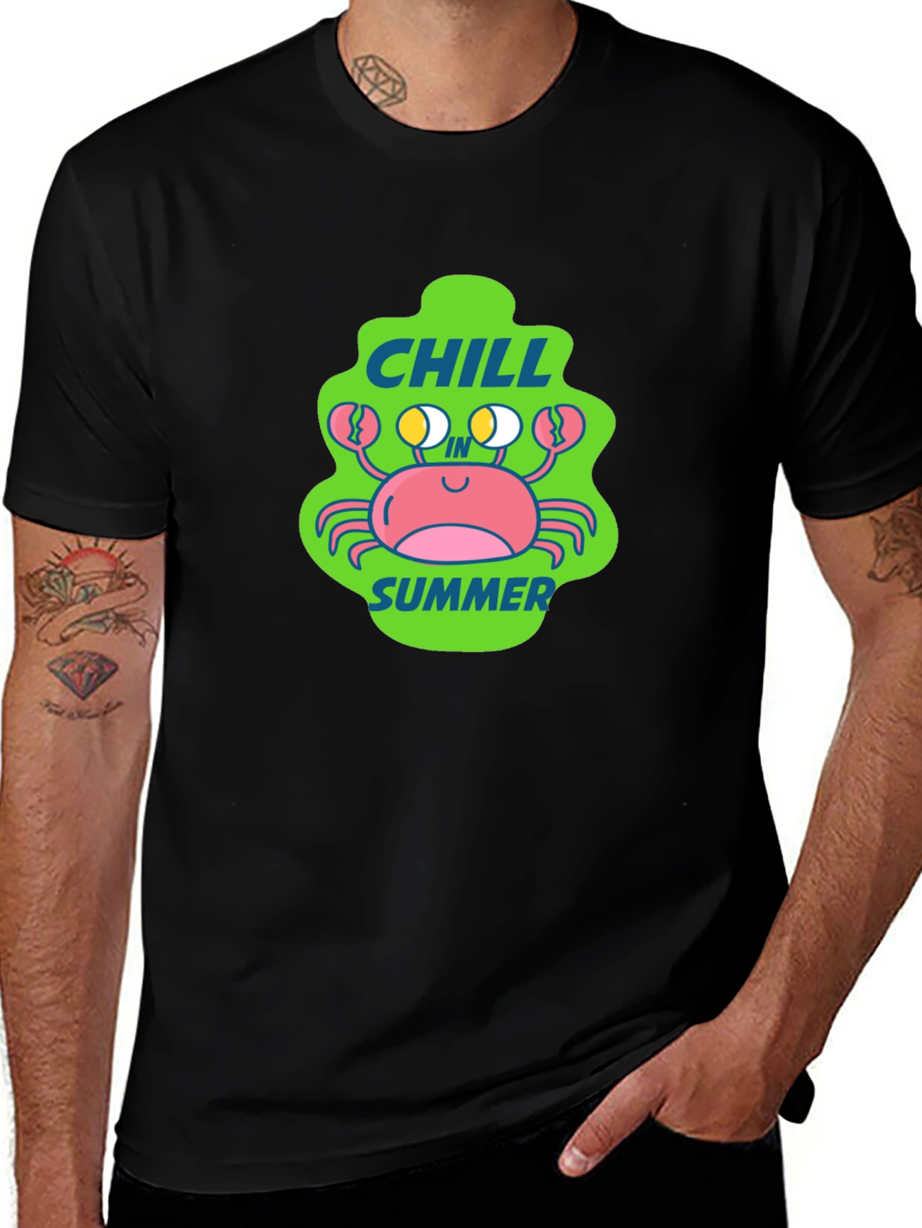 Chill Crab Summer Black T-Shirt