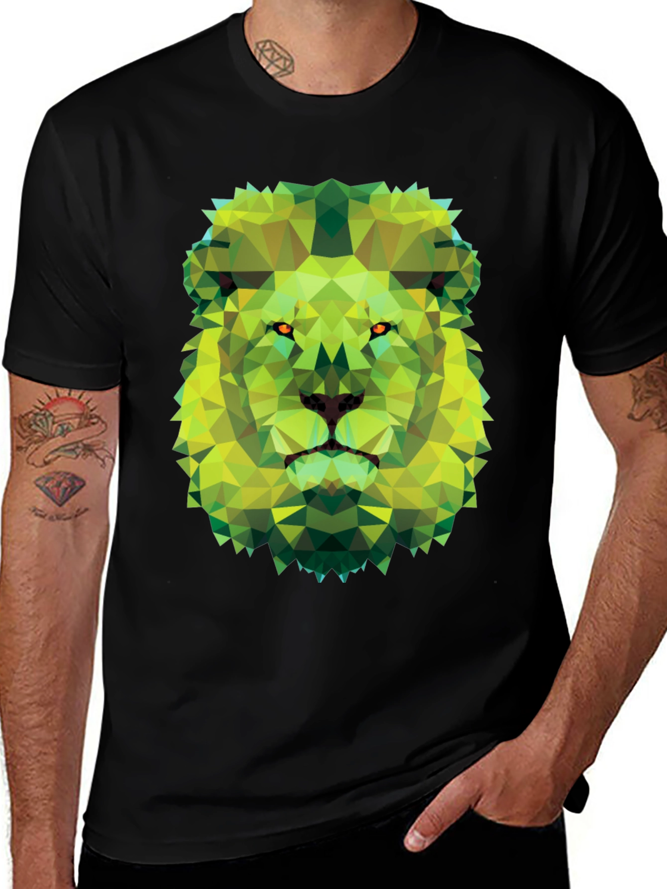 Variant 30 of Geometric Lion Graphic Tee - Modern Animal Print T-Shirt