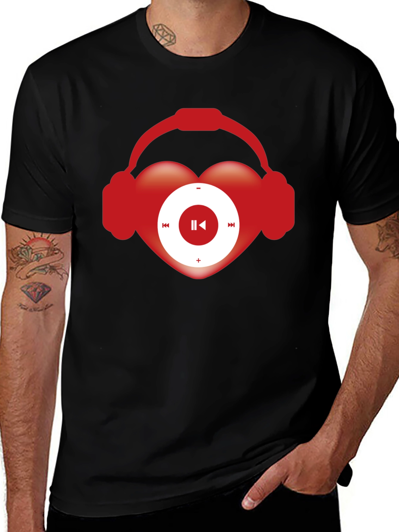 Variant 16 of Music Lover T-Shirt Heart Headphones Audio Player