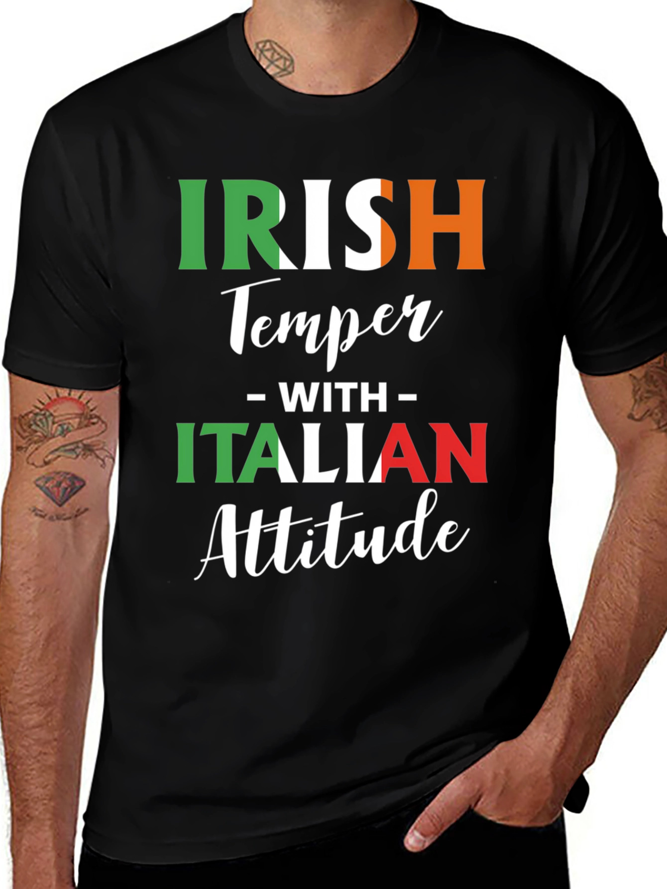 Irish Temper Italian Attitude Graphic T-Shirt