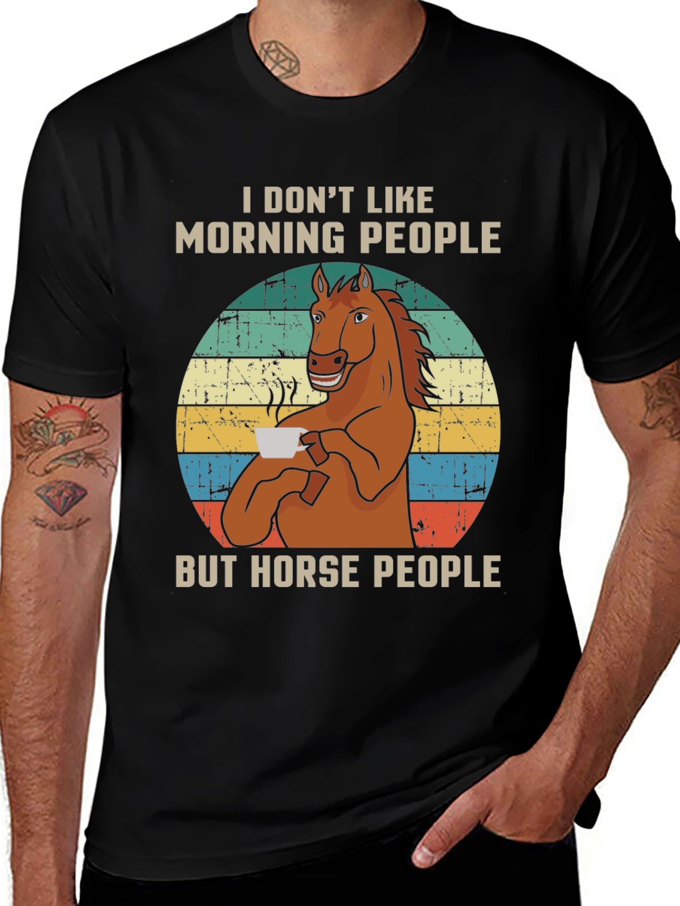 Variant 18 of Funny Horse People T-Shirt: I Don't Like Morning People