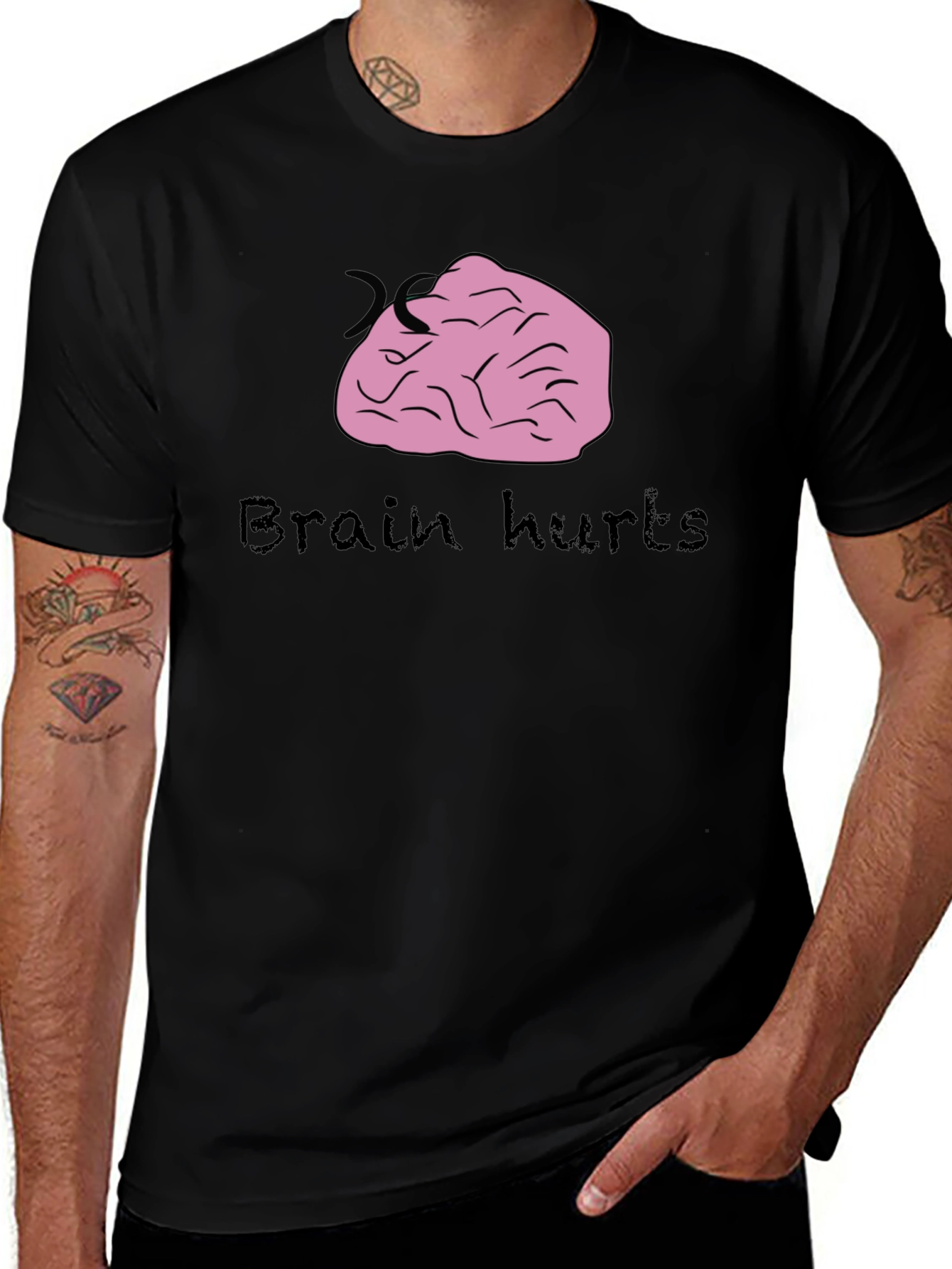 Variant 7 of Brain Hurts Graphic Tee - Funny T-Shirt