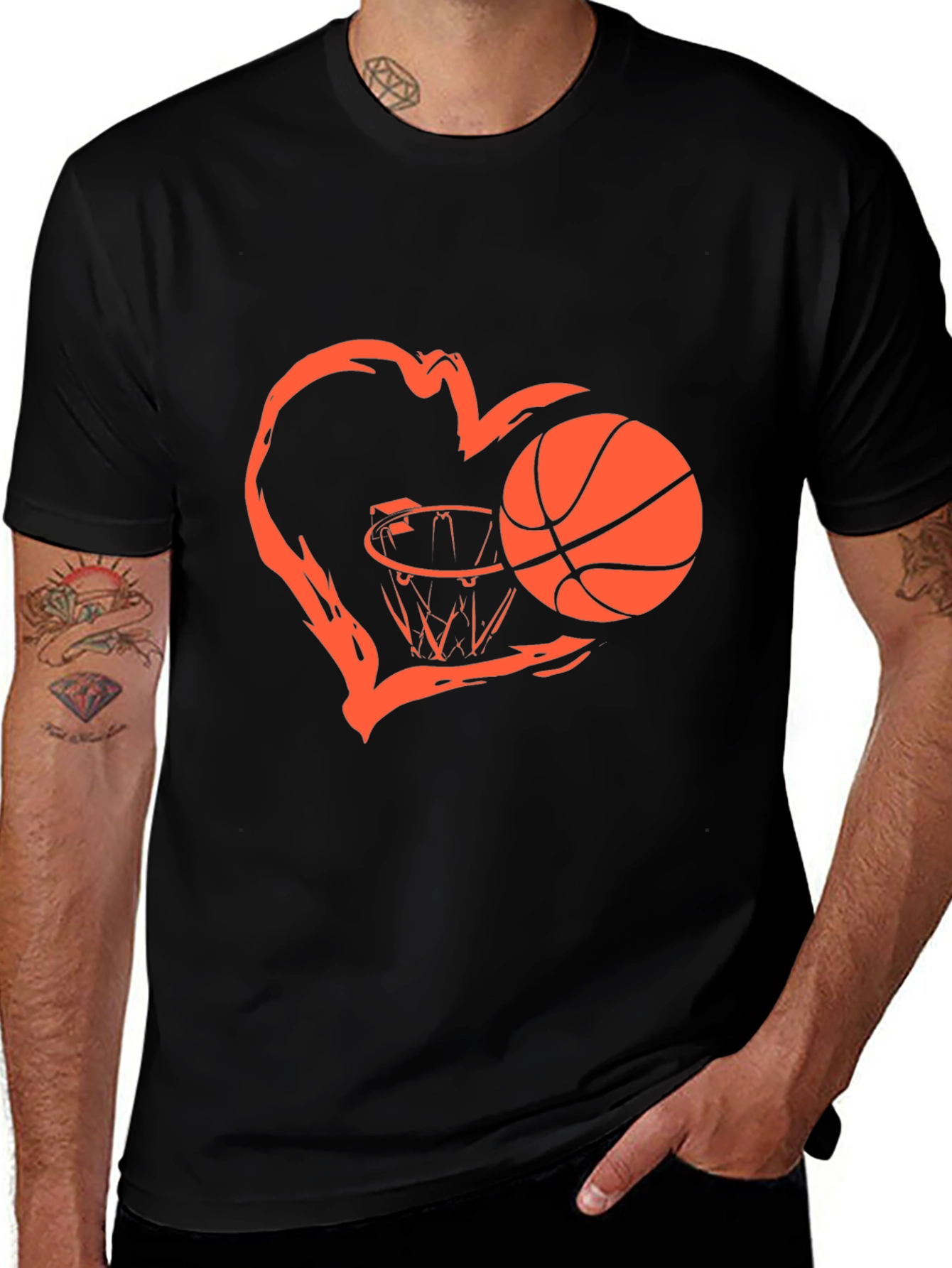 Variant 12 of Basketball Heart Graphic T-Shirt