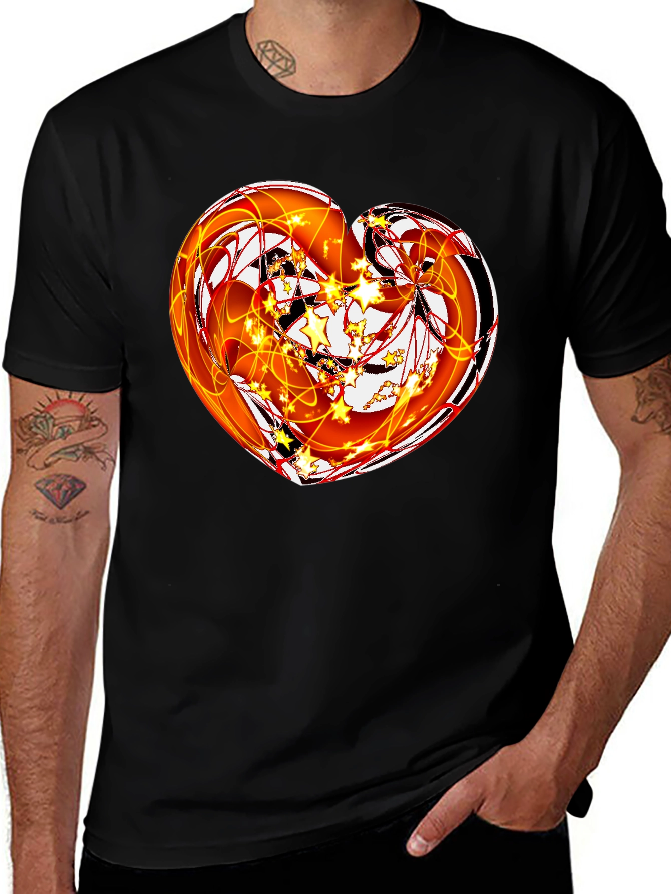 Variant 23 of Heart Star Graphic Men's T-Shirt