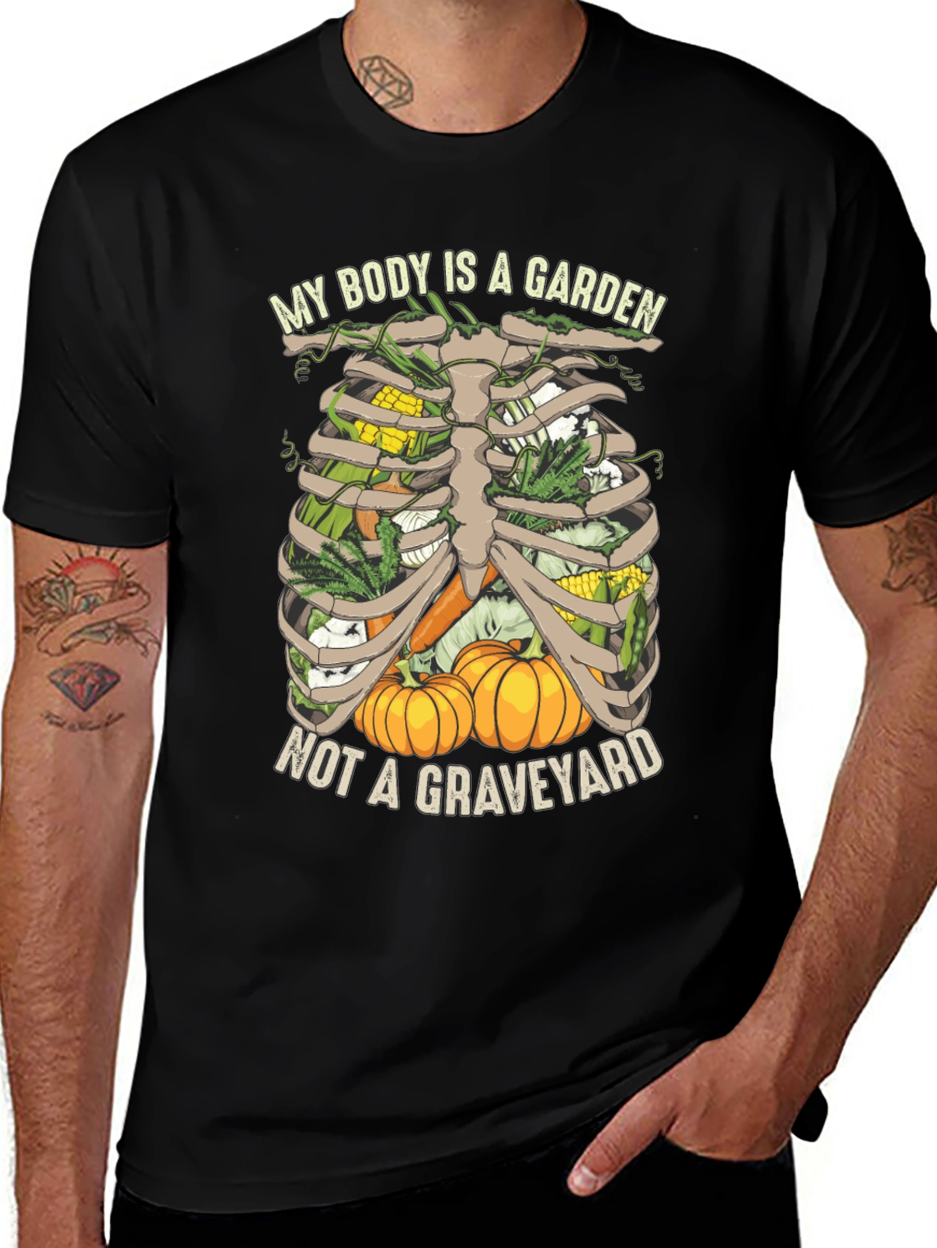 Variant 12 of Vegetarian T-Shirt: My Body is a Garden