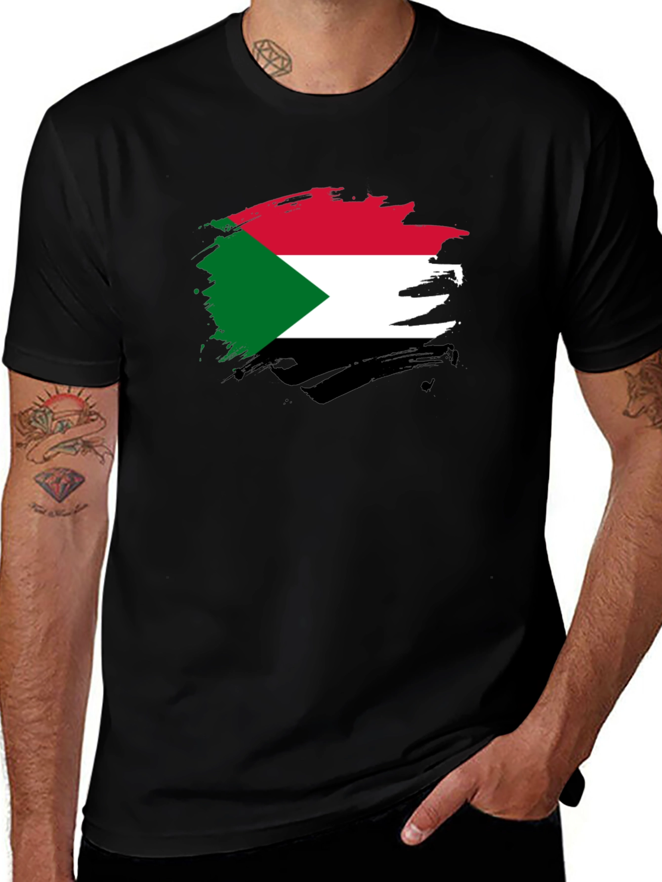 Sudan Flag Brushstroke T-Shirt