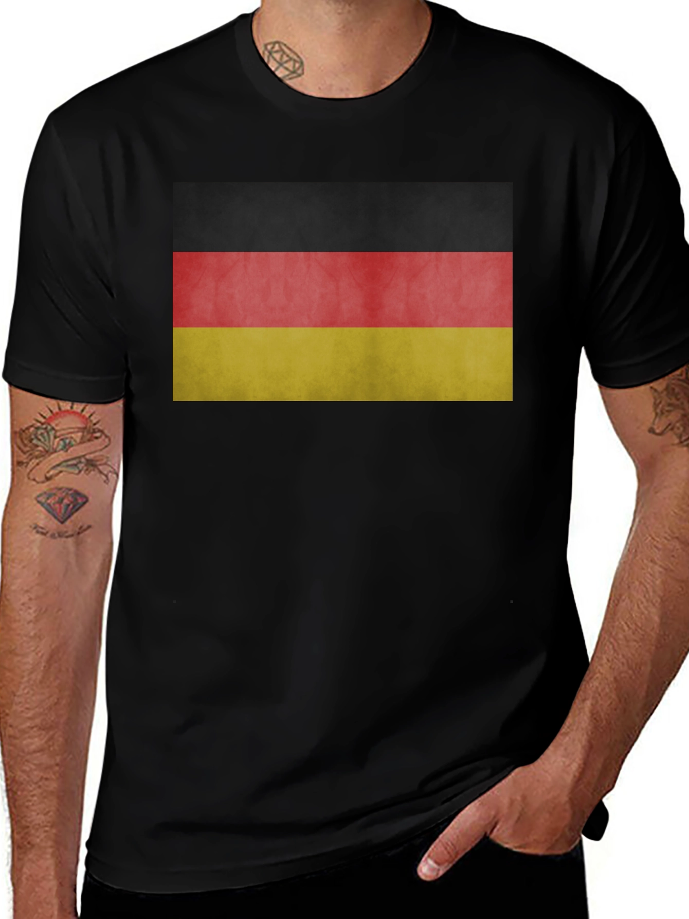 Variant 16 of Germany Flag T-Shirt - Black Cotton Tee
