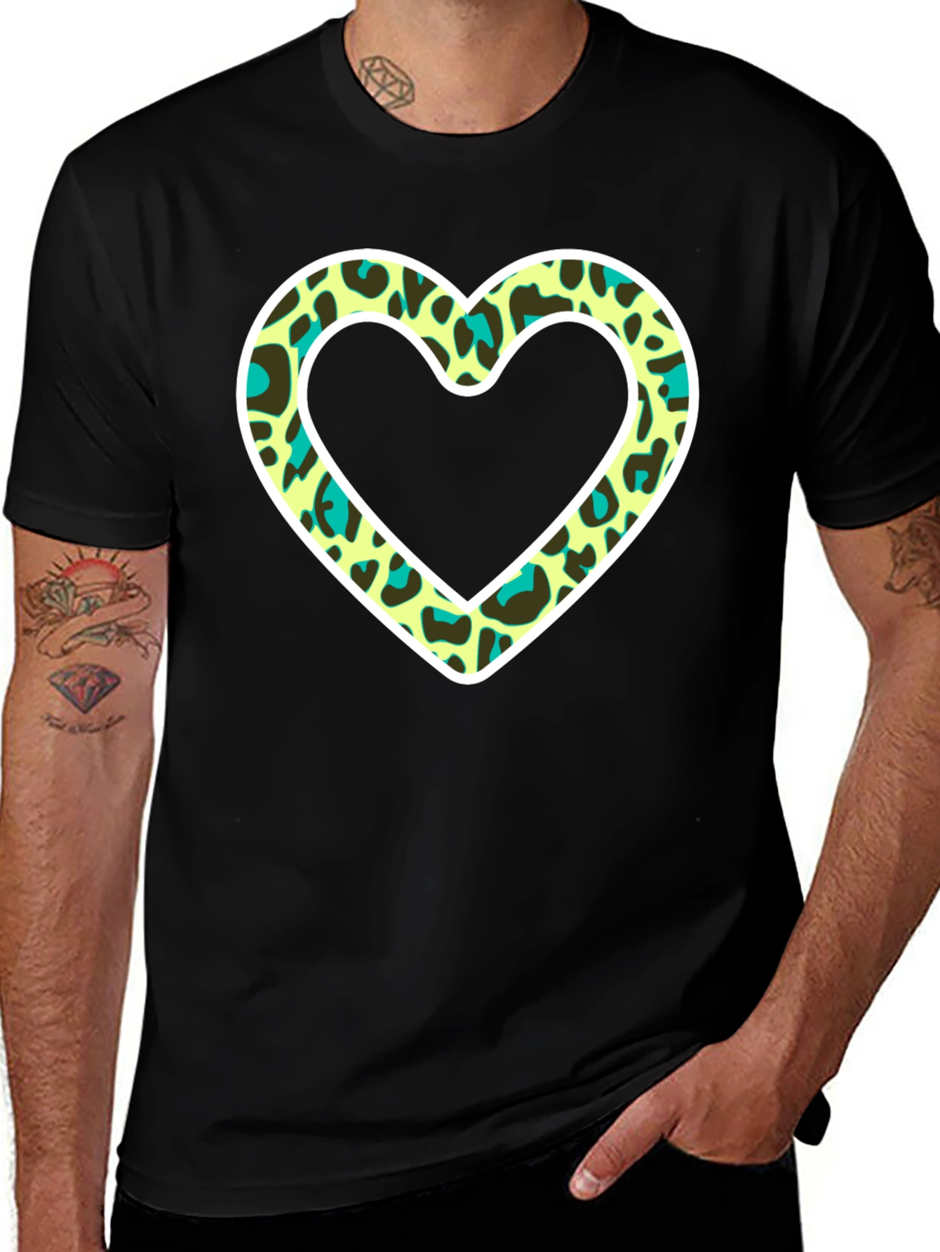 Leopard Heart Print T-Shirt