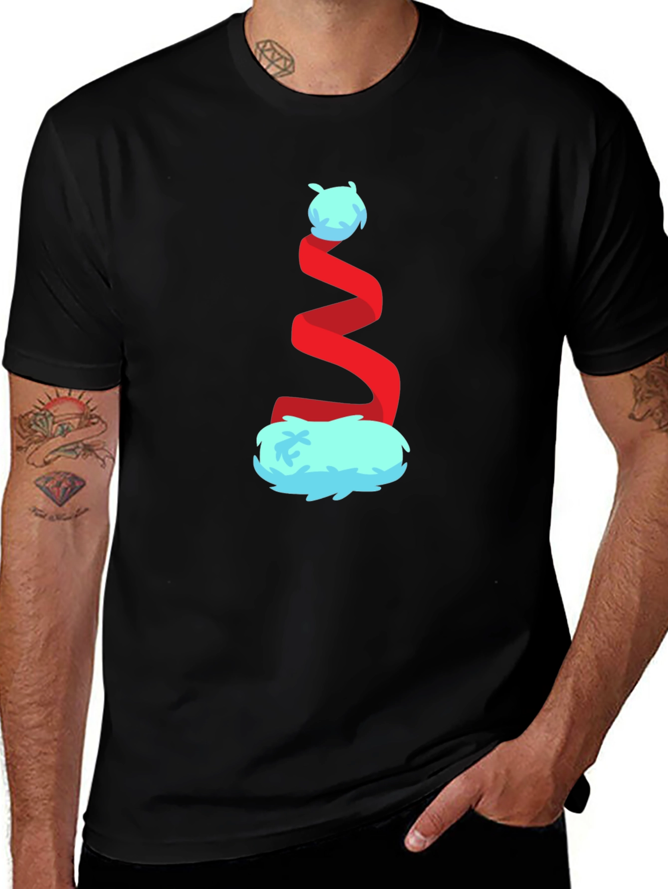 Variant 15 of Whimsical Christmas Hat Graphic Tee - Festive Holiday Style