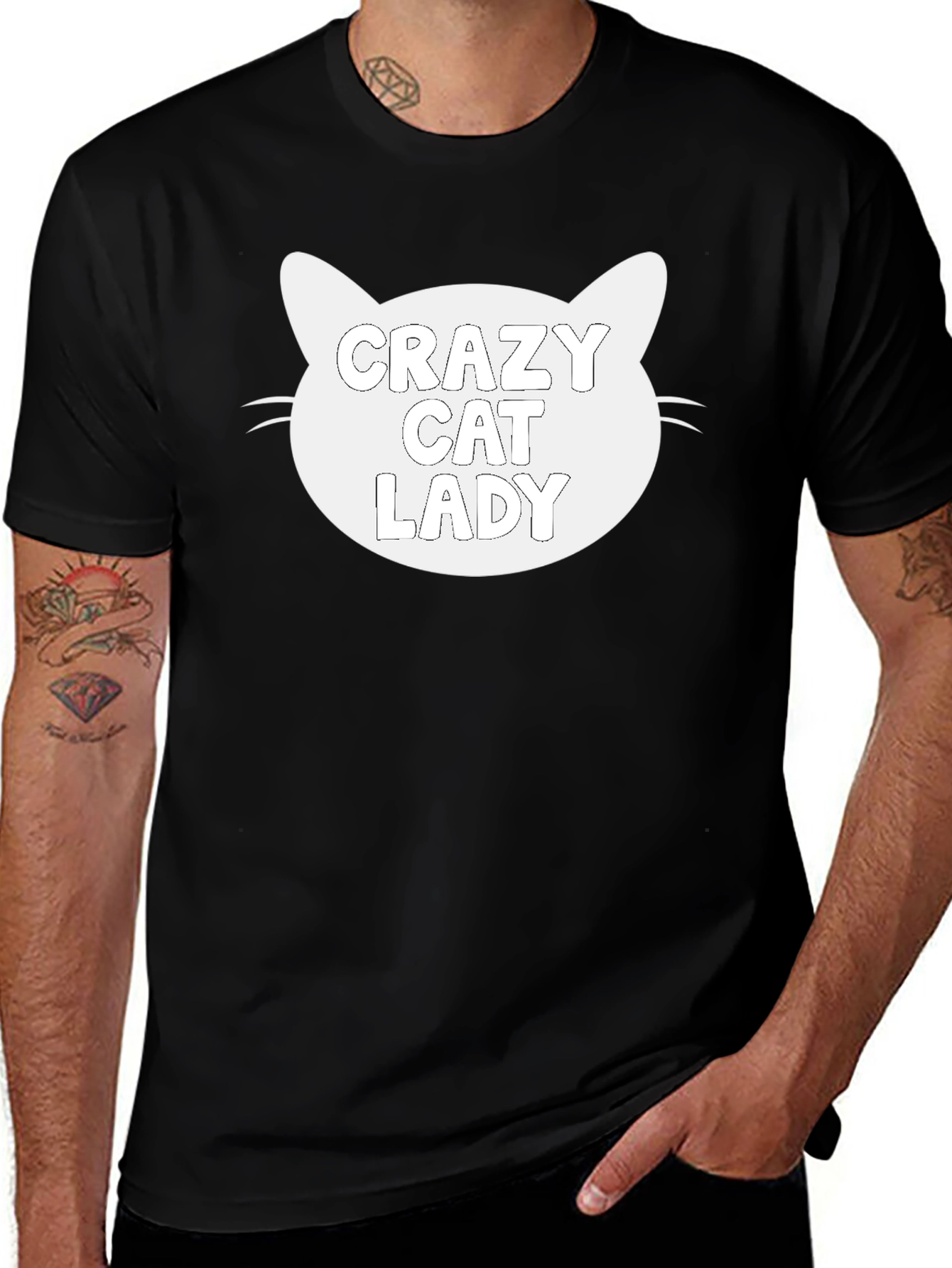 Variant 26 of Crazy Cat Lady Black Graphic Tee - Unisex Fit