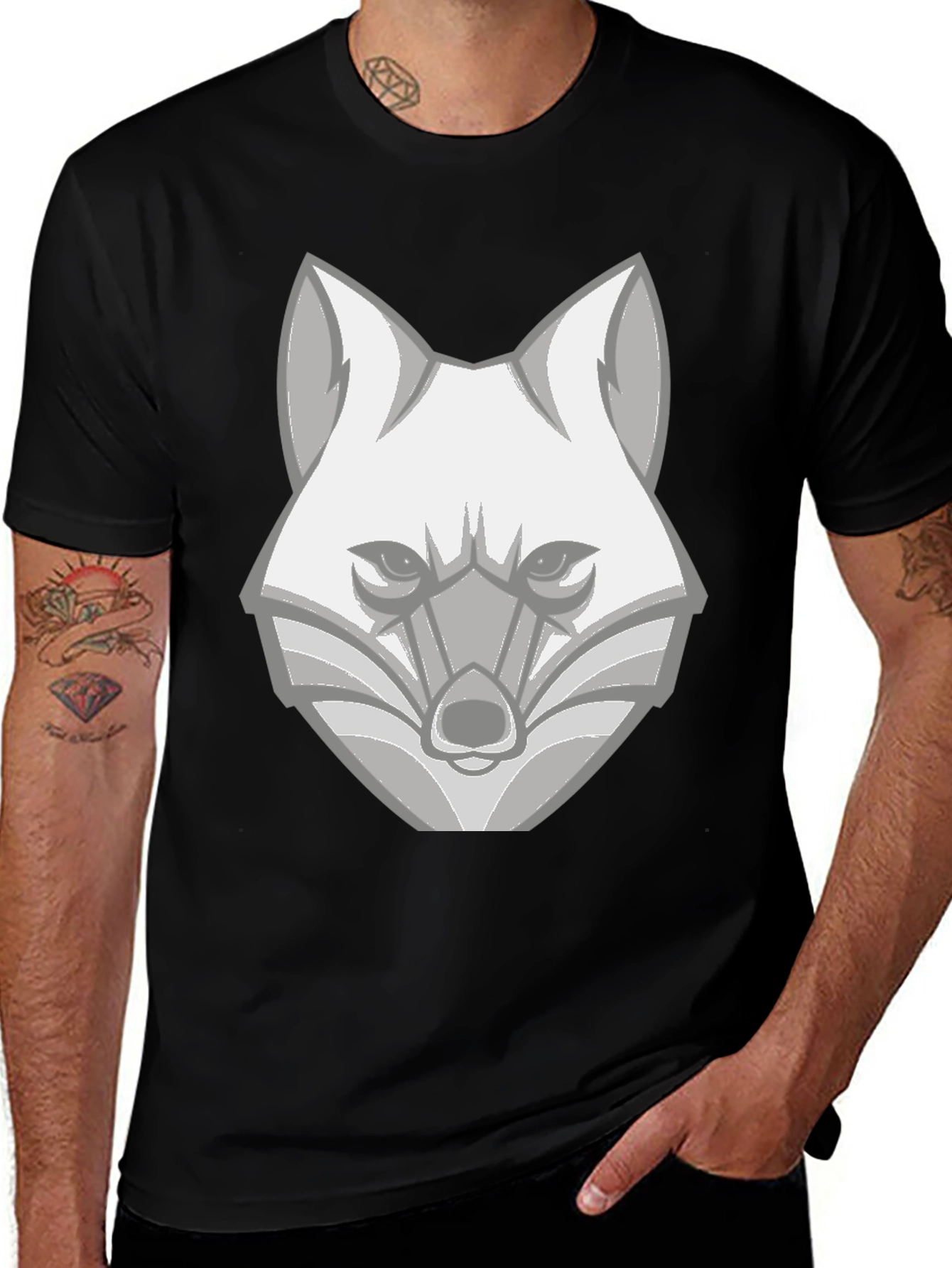 Variant 25 of Geometric Fox Graphic T-Shirt - Modern Animal Tee