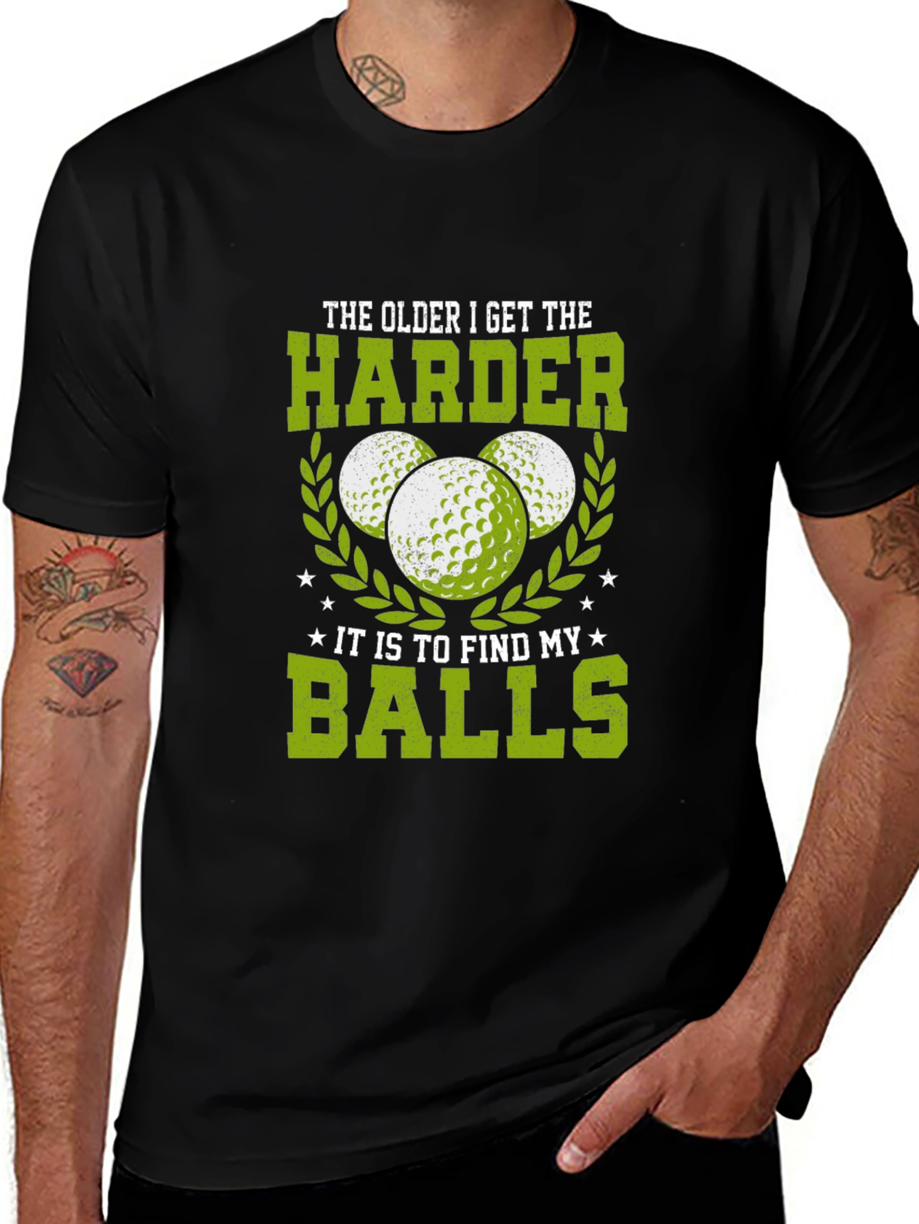 Variant 17 of Funny Golf T-Shirt: Older Harder to Find Balls
