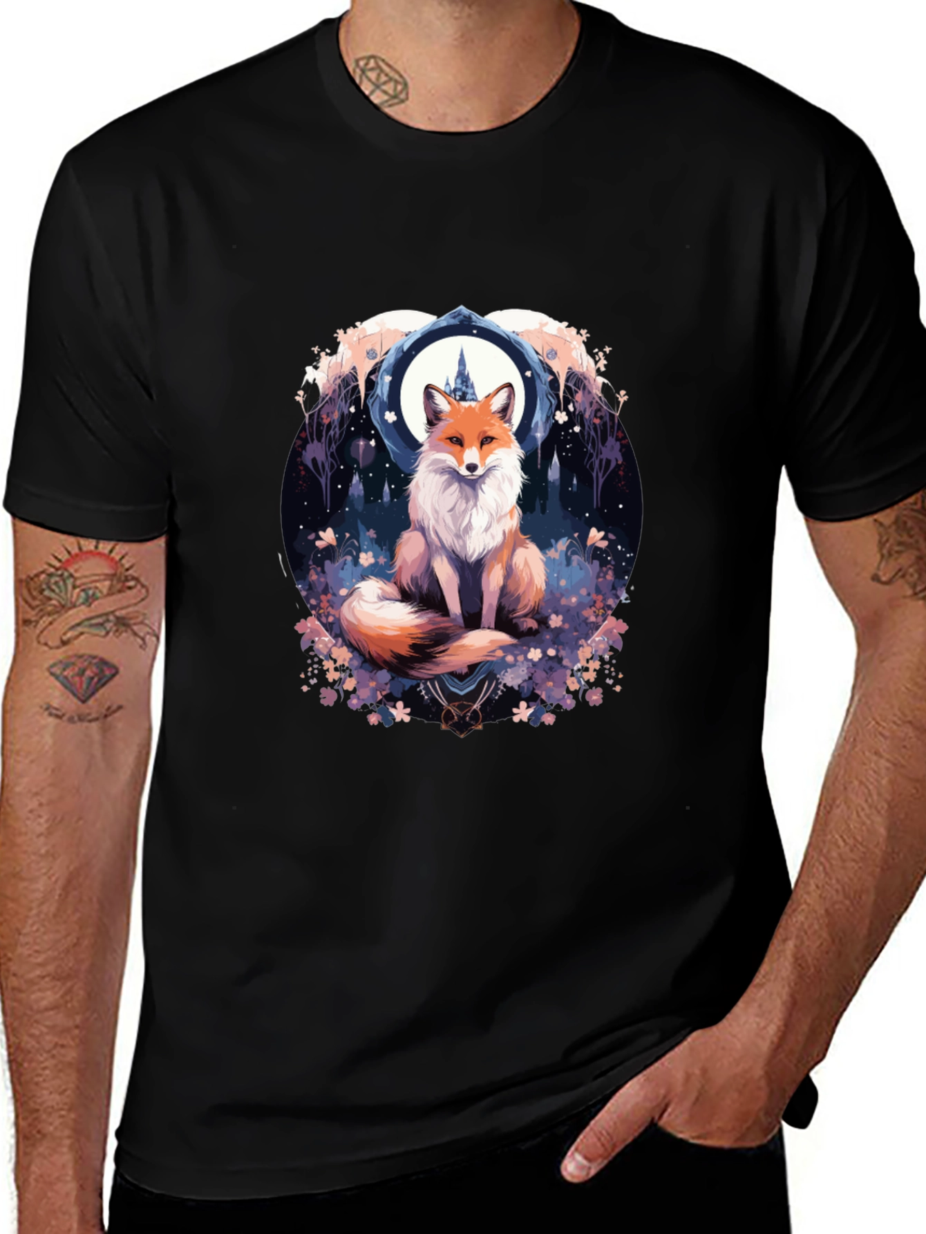 Fox in Forest T-Shirt - Mystical Graphic Tee