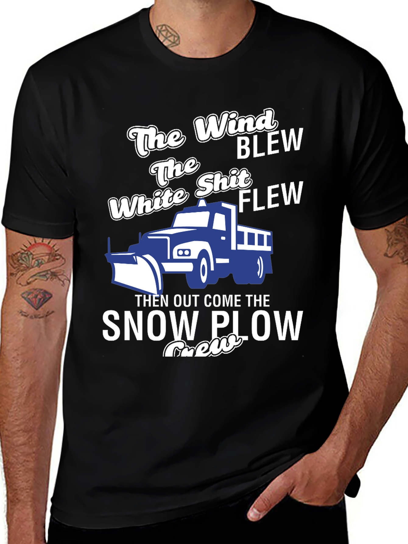 Variant 2 of Funny Snow Plow Crew T-Shirt
