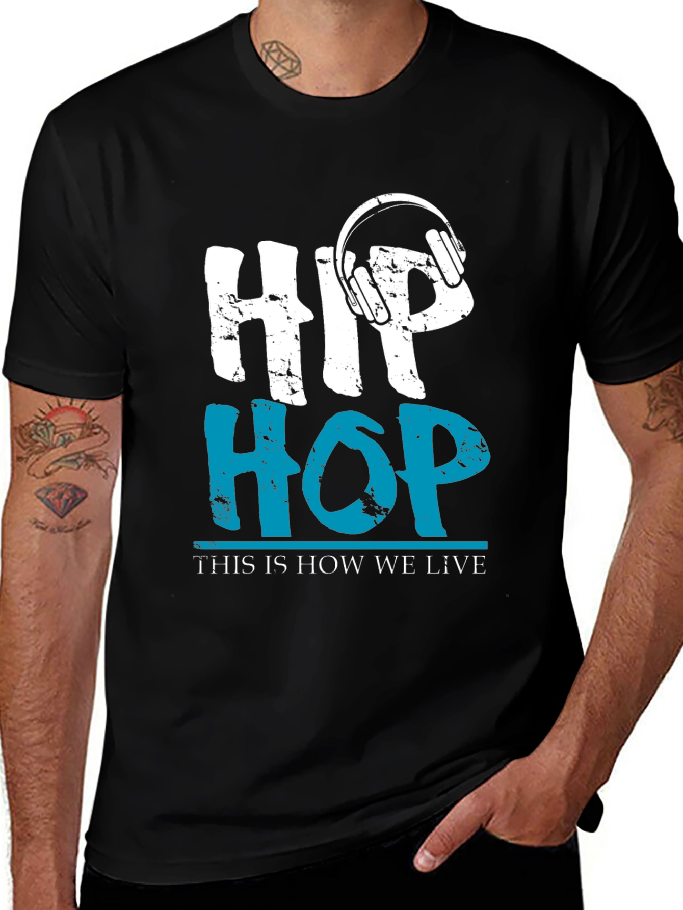 Hip Hop Headphones Graphic T-Shirt
