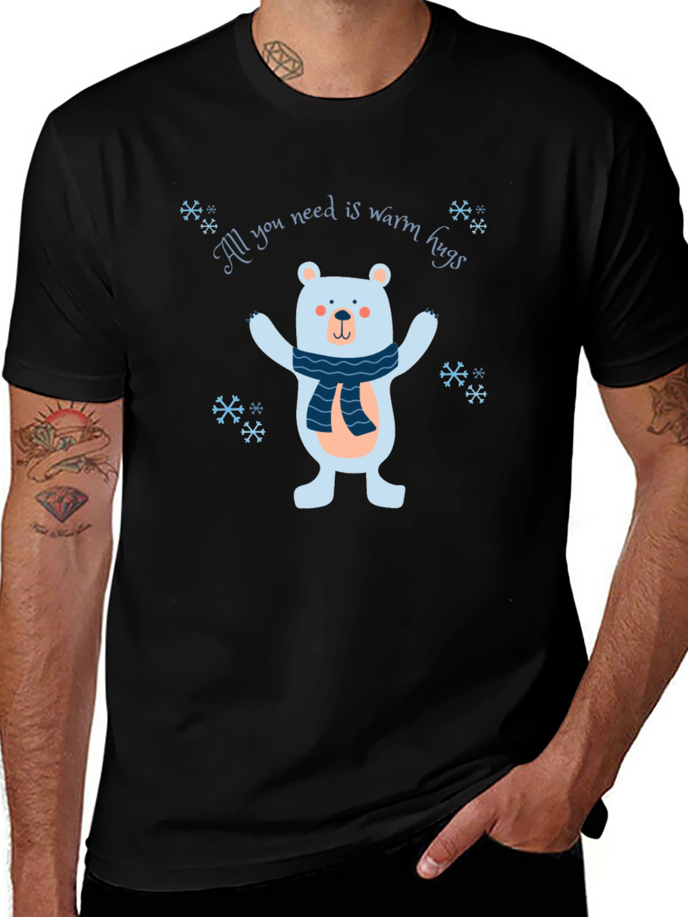 Variant 25 of Warm Hugs Bear Graphic Tee - Cozy Winter Style
