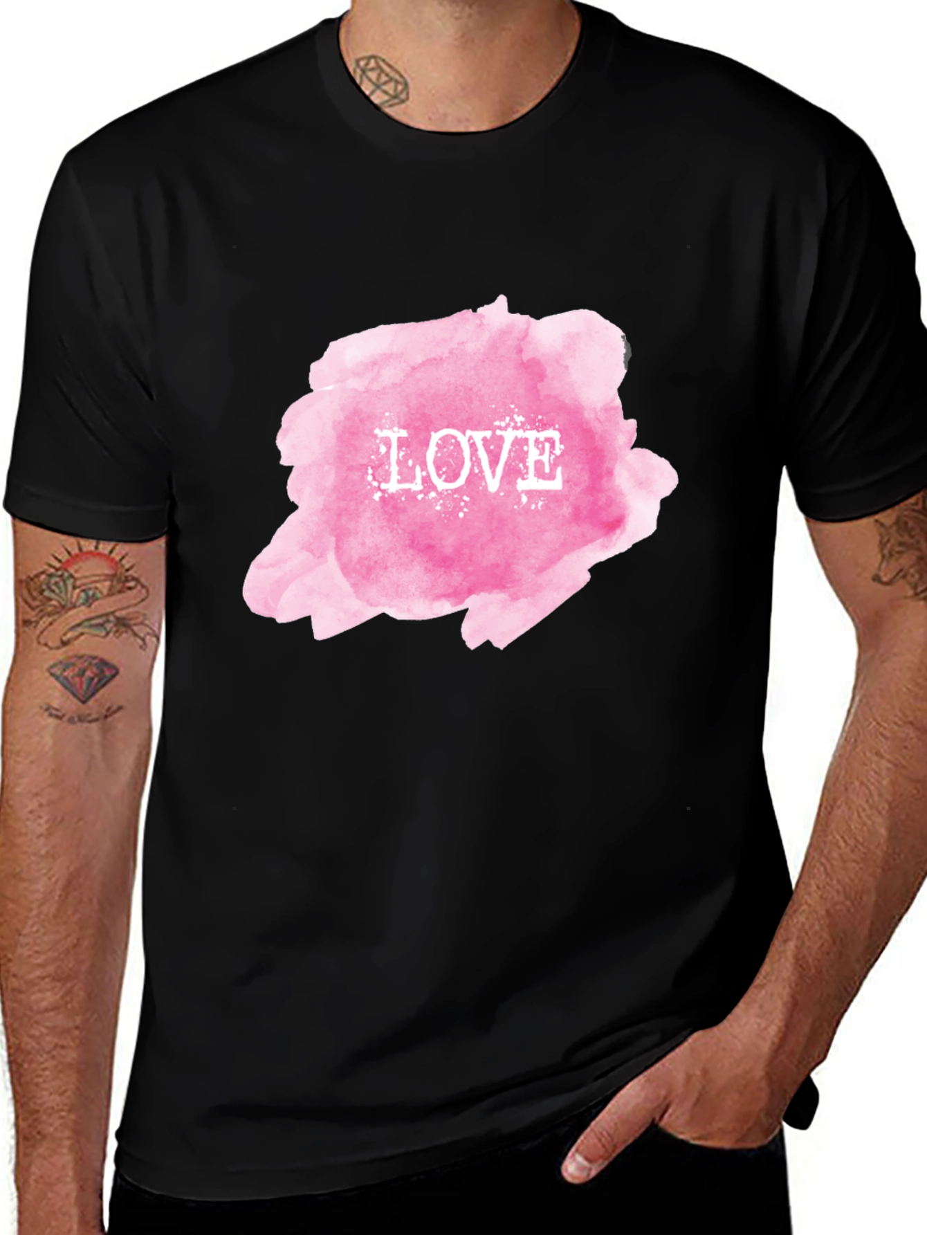 Variant 24 of Love Watercolor Graphic T-Shirt - Stylish Casual Wear