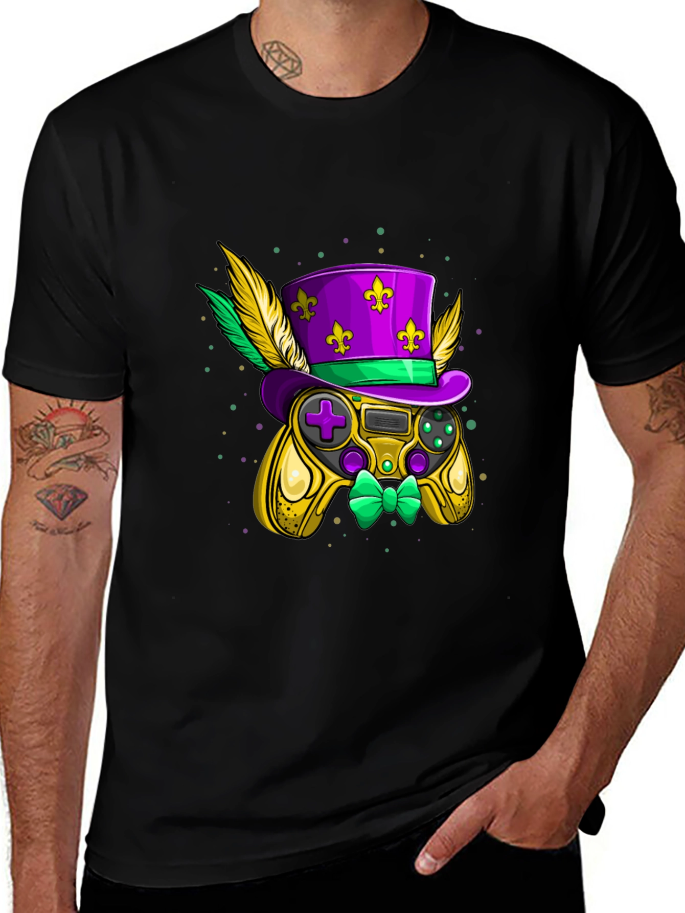Variant 5 of Gamer Mardi Gras Controller T-Shirt