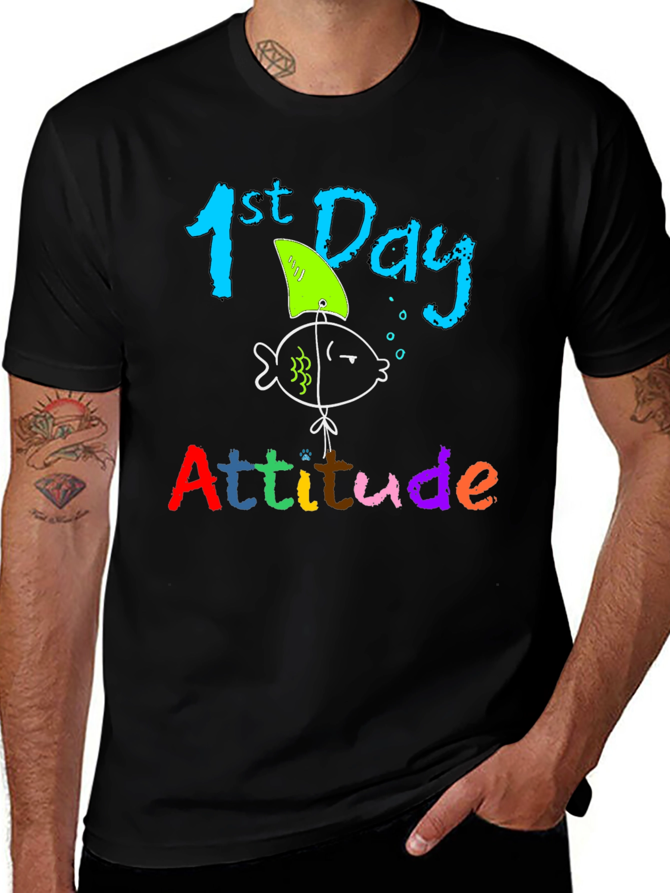 Variant 3 of Funny 1st Day Attitude Shark Fin T-Shirt
