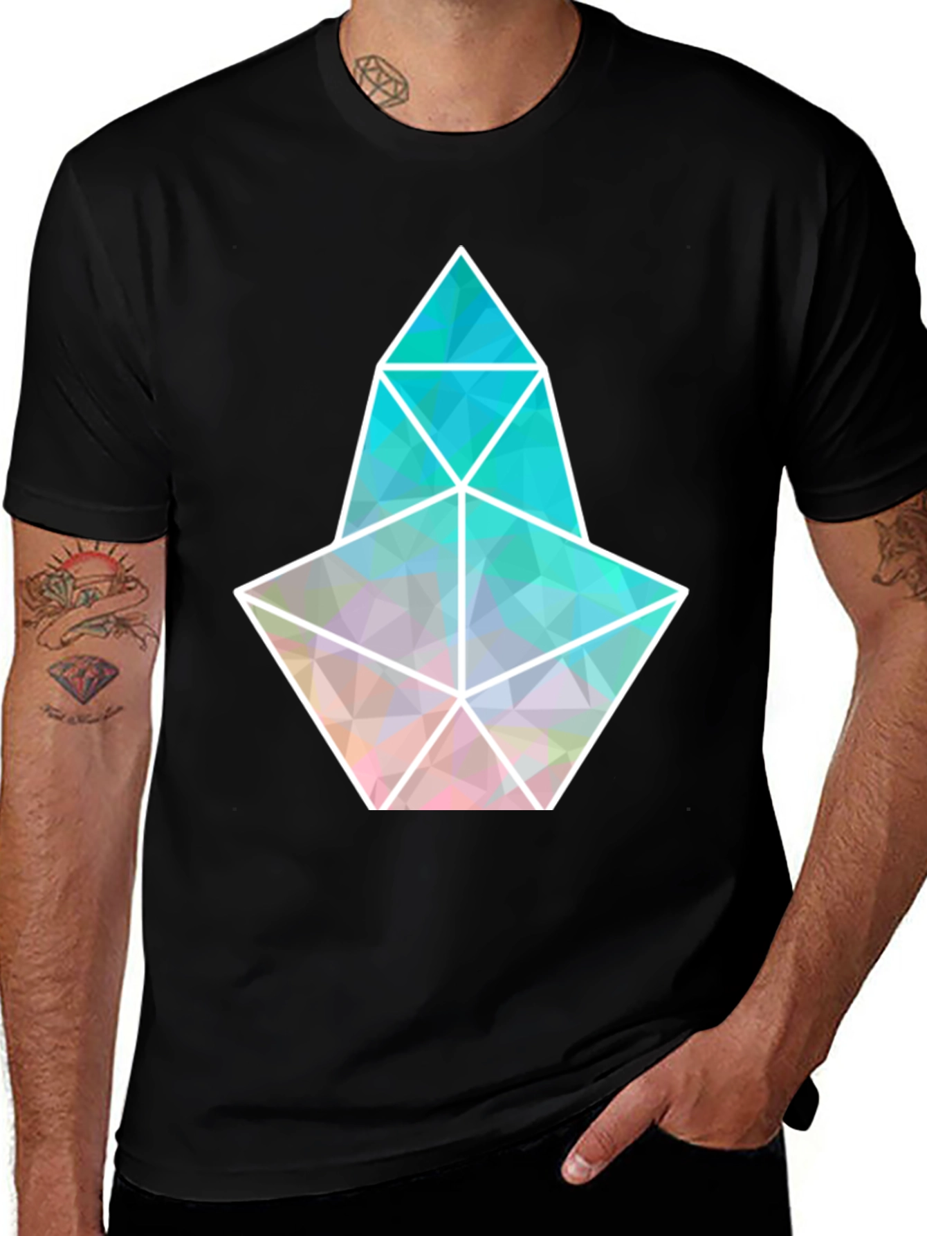 Variant 19 of Geometric Prism Graphic Tee - Modern Minimalist Style