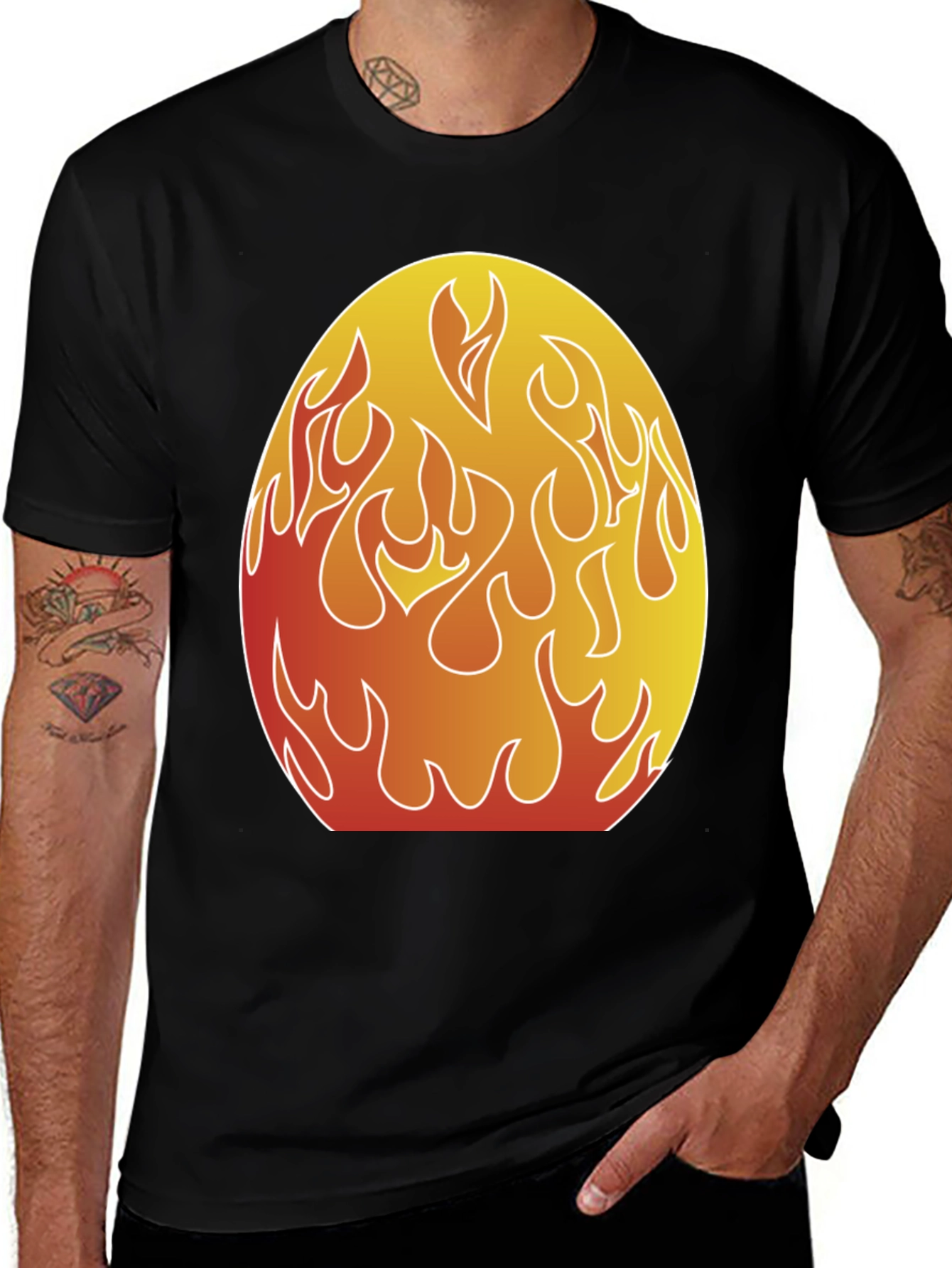 Variant 30 of Flaming Egg Graphic Tee - Cool Casual Style