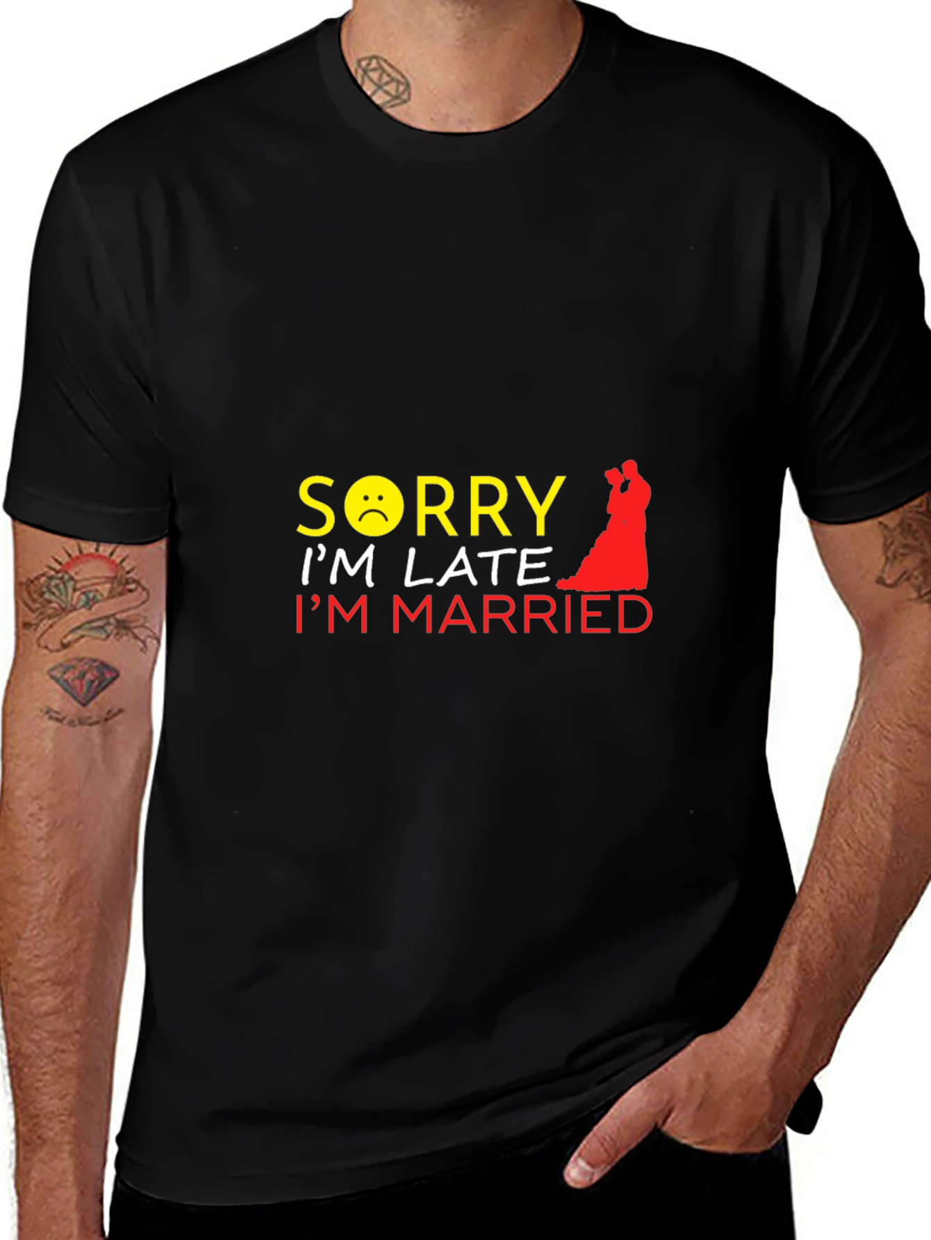 Variant 19 of Funny Sorry I'm Late I'm Married Graphic T-Shirt