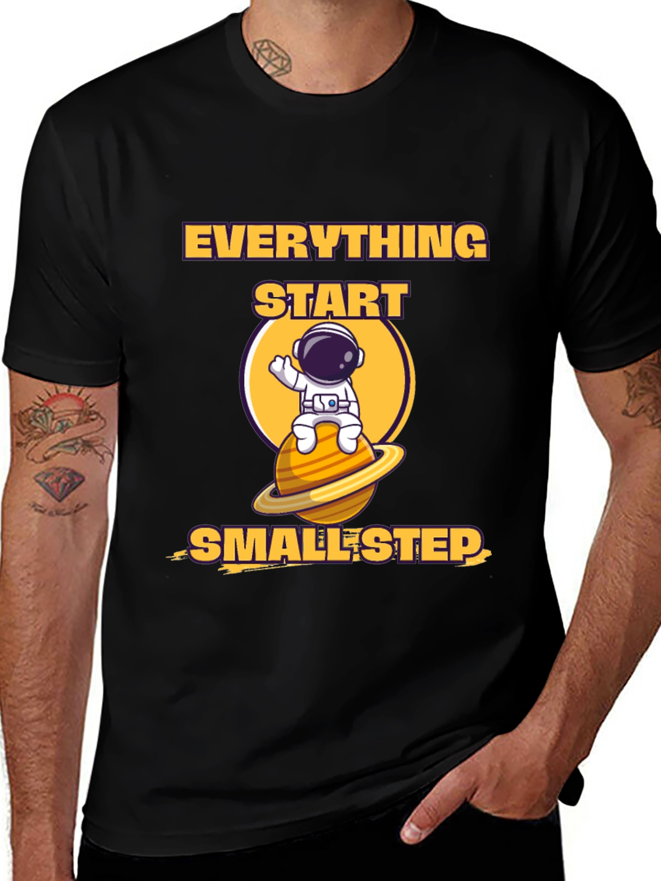Black Everything Starts Smallest Step T-Shirt main image