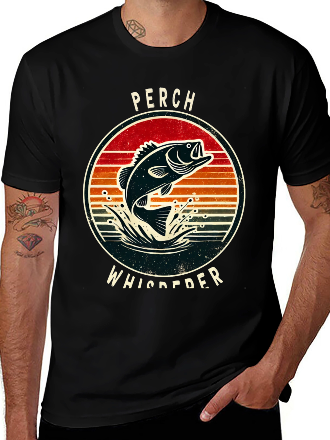 Variant 13 of Perch Whisperer Graphic T-Shirt - Fishing Tee