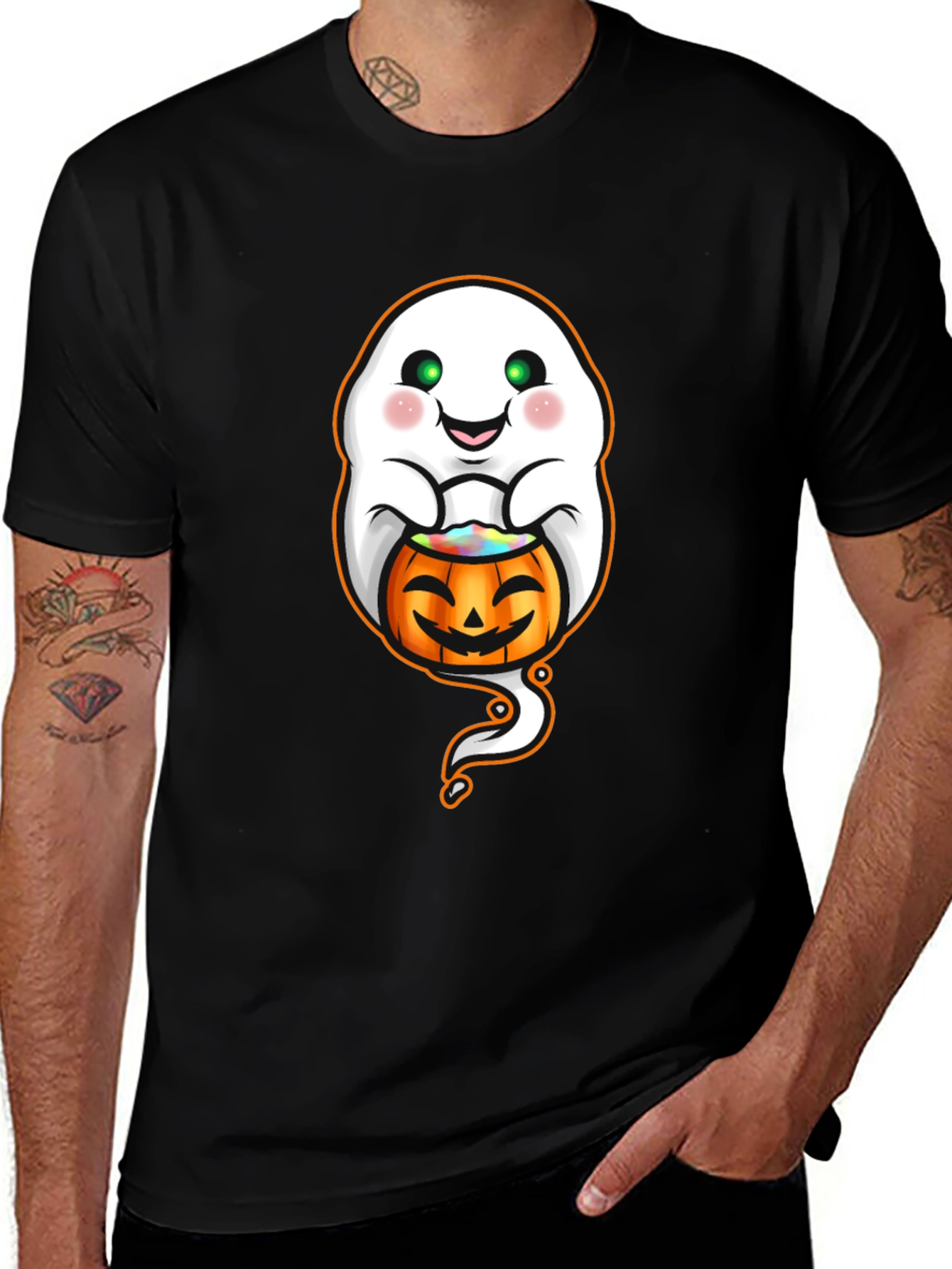 Variant 19 of Halloween Ghost Pumpkin Graphic Tee