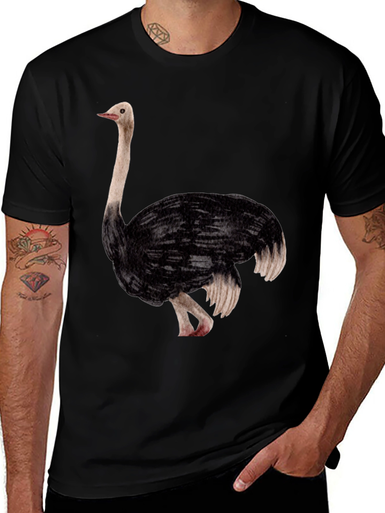 Variant 10 of Ostrich Graphic Tee - Unique Animal Design