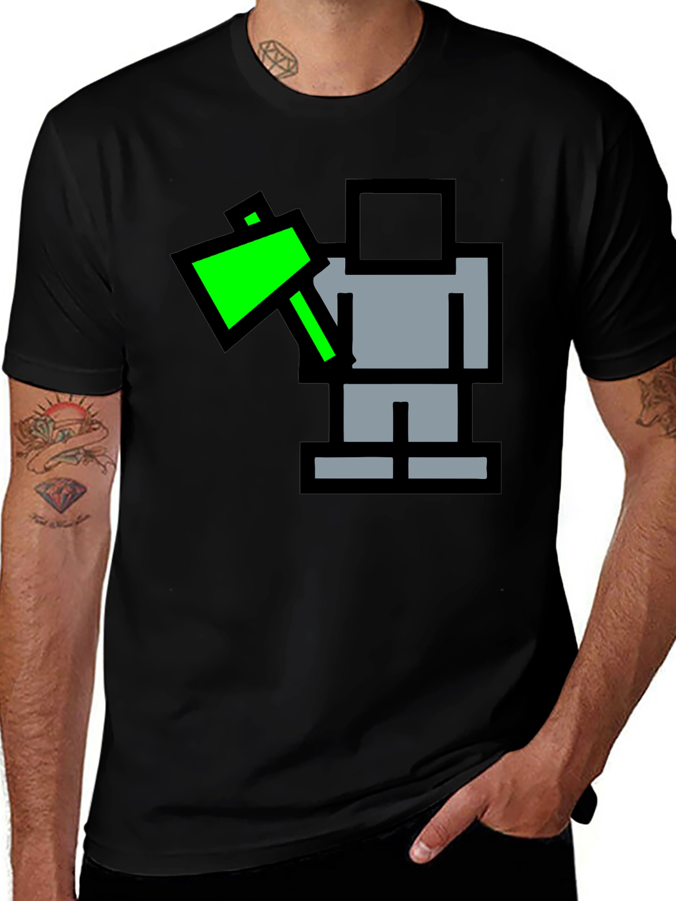Variant 25 of Pixel Art Axe Black T-Shirt