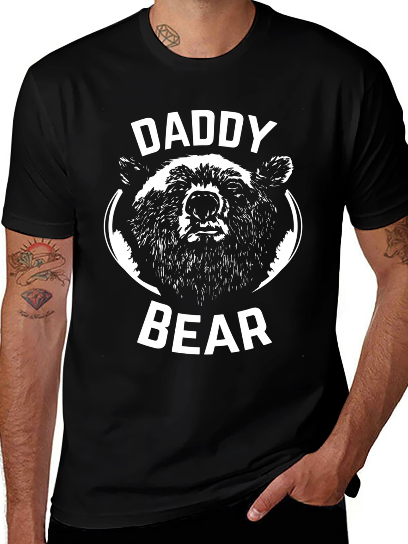Variant 27 of Daddy Bear Black T-Shirt - Graphic Tee