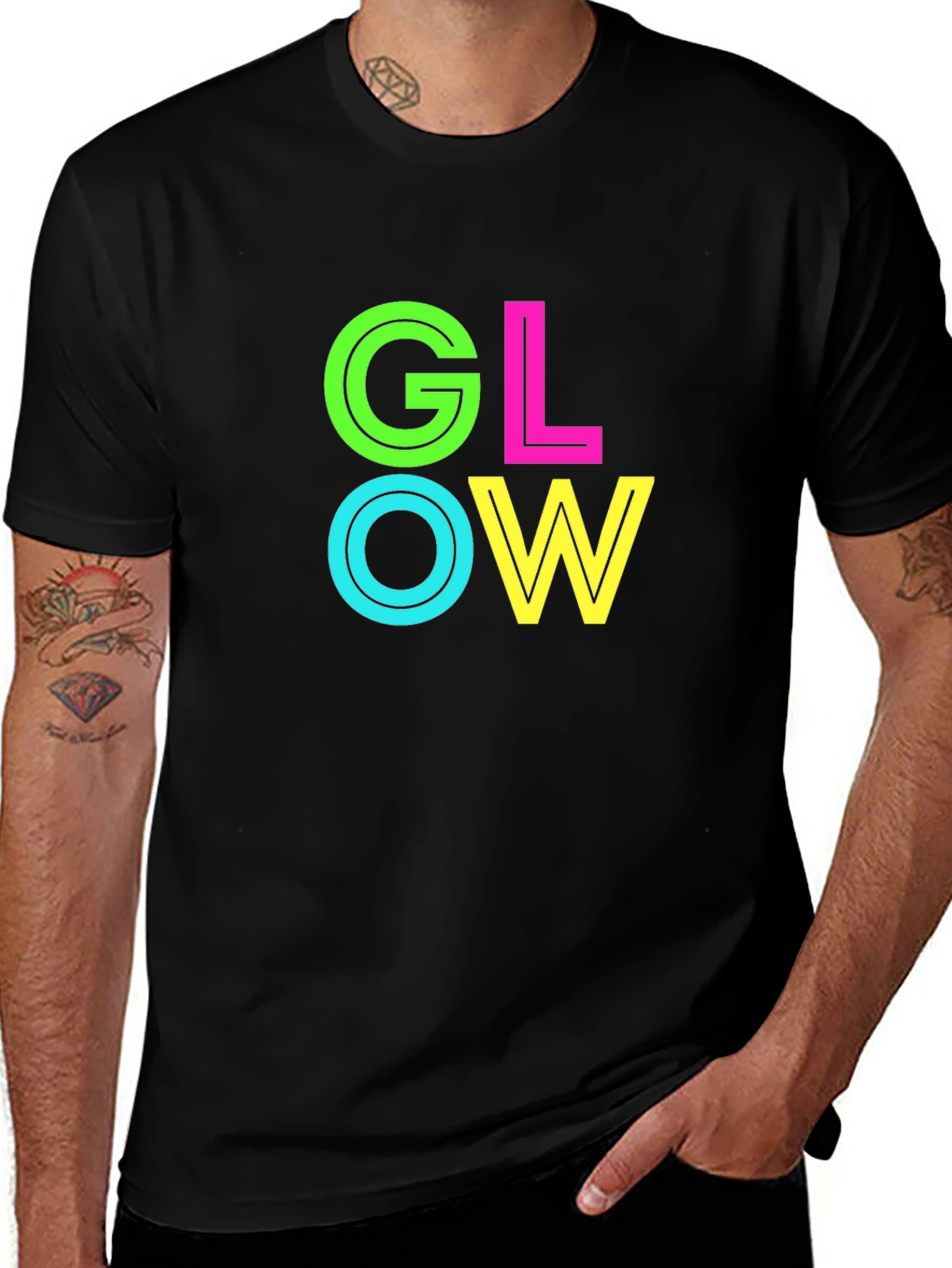 Glow Graphic Black T-Shirt