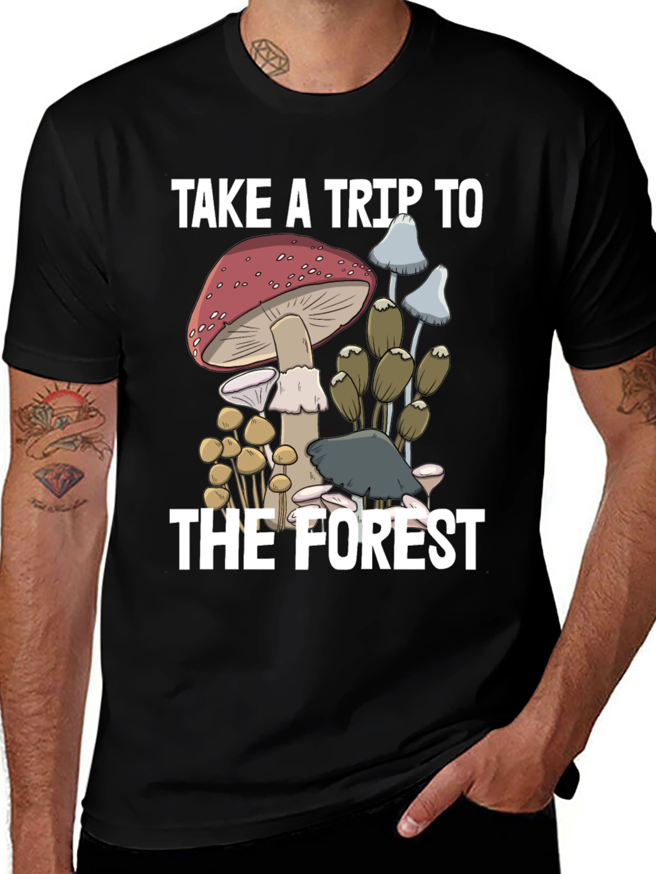 Variant 23 of Mushroom Graphic T-Shirt - Take a Trip to the Forest