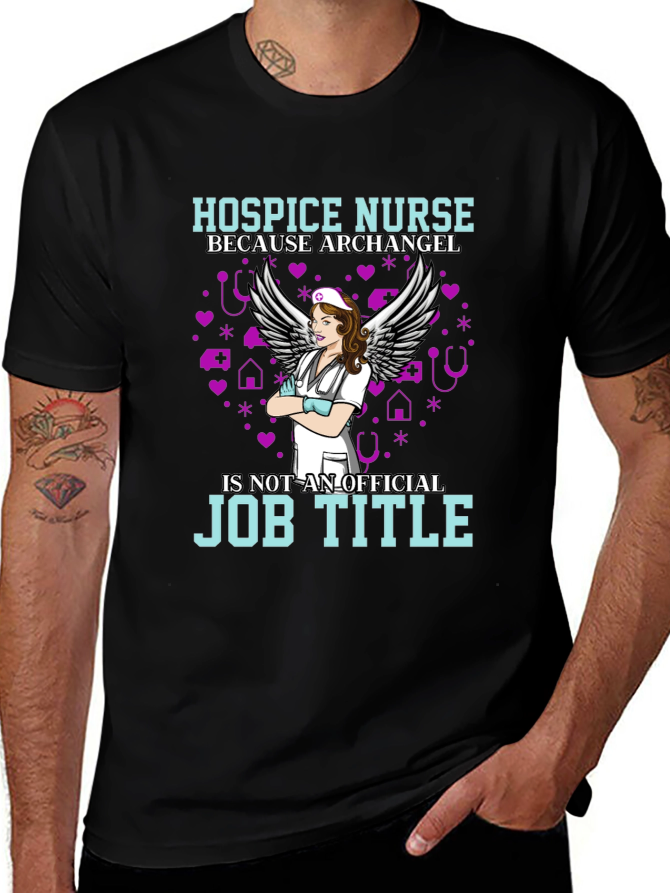 Hospice Nurse Angel Job Title T-Shirt