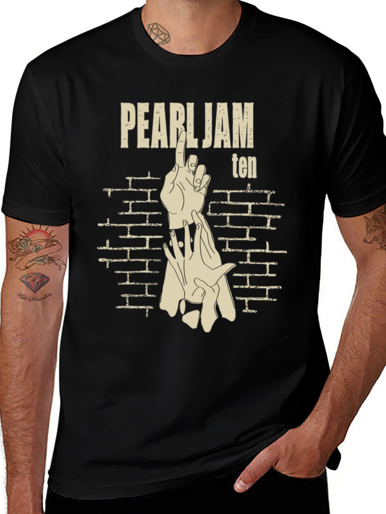 Pearl Jam Ten Album Cover Black T-Shirt
