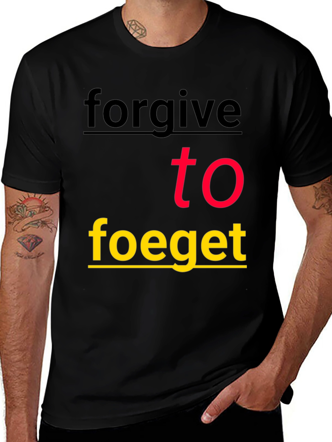 Variant 9 of Forgive To Forget Graphic Tee - Stylish Black T-Shirt