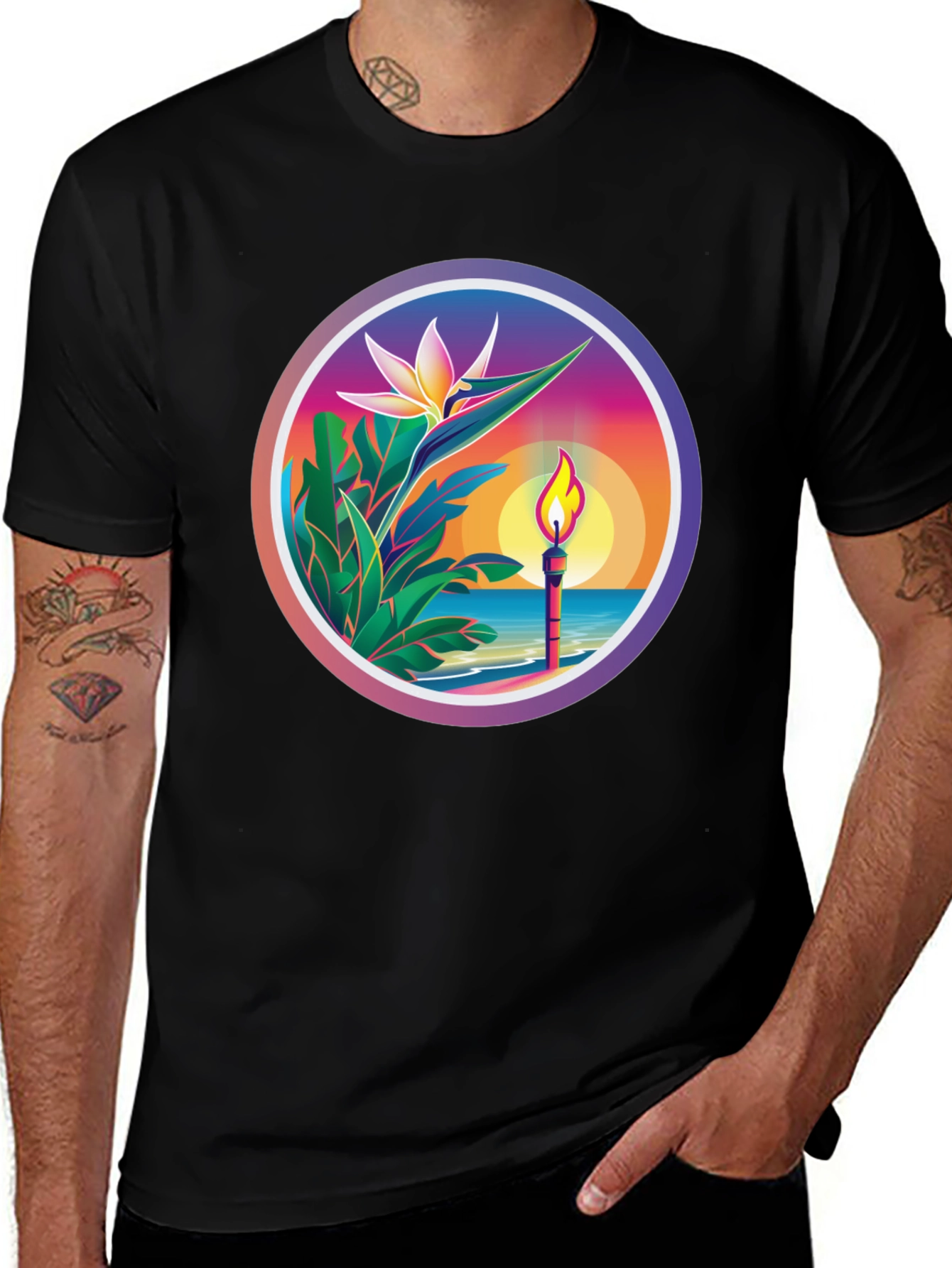 Variant 2 of Tropical Beach Torch T-Shirt