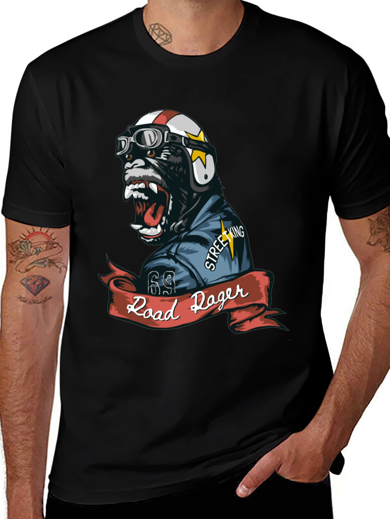 Variant 25 of Road Roger Gorilla Biker T-Shirt