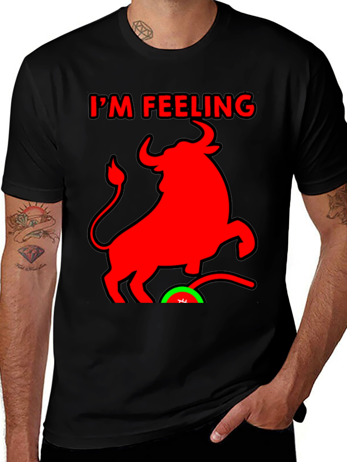 Variant 2 of I'm Feeling Bullish Black T-Shirt