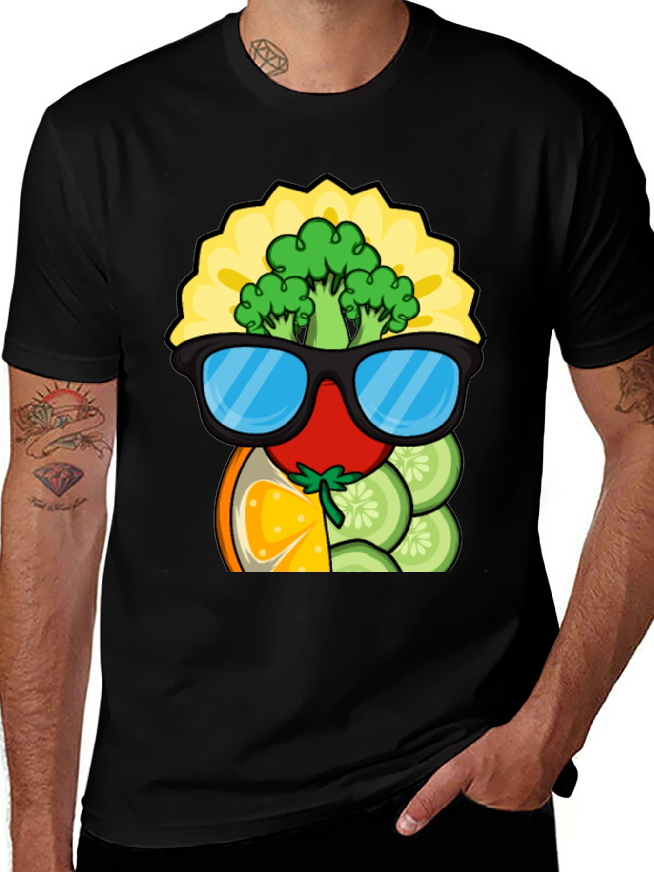 Variant 27 of Funky Fruits & Veggies T-Shirt - Quirky Graphic Tee