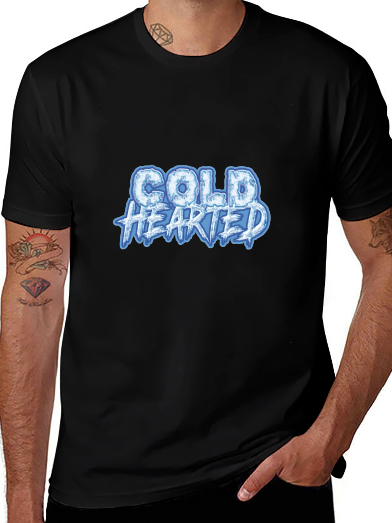 Cold Hearted Graphic Tee - Black Cotton Blend Shirt