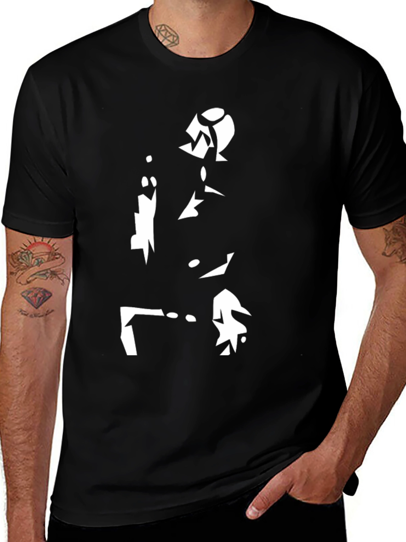Variant 7 of Abstract Silhouette T-Shirt - Mens Black Tee