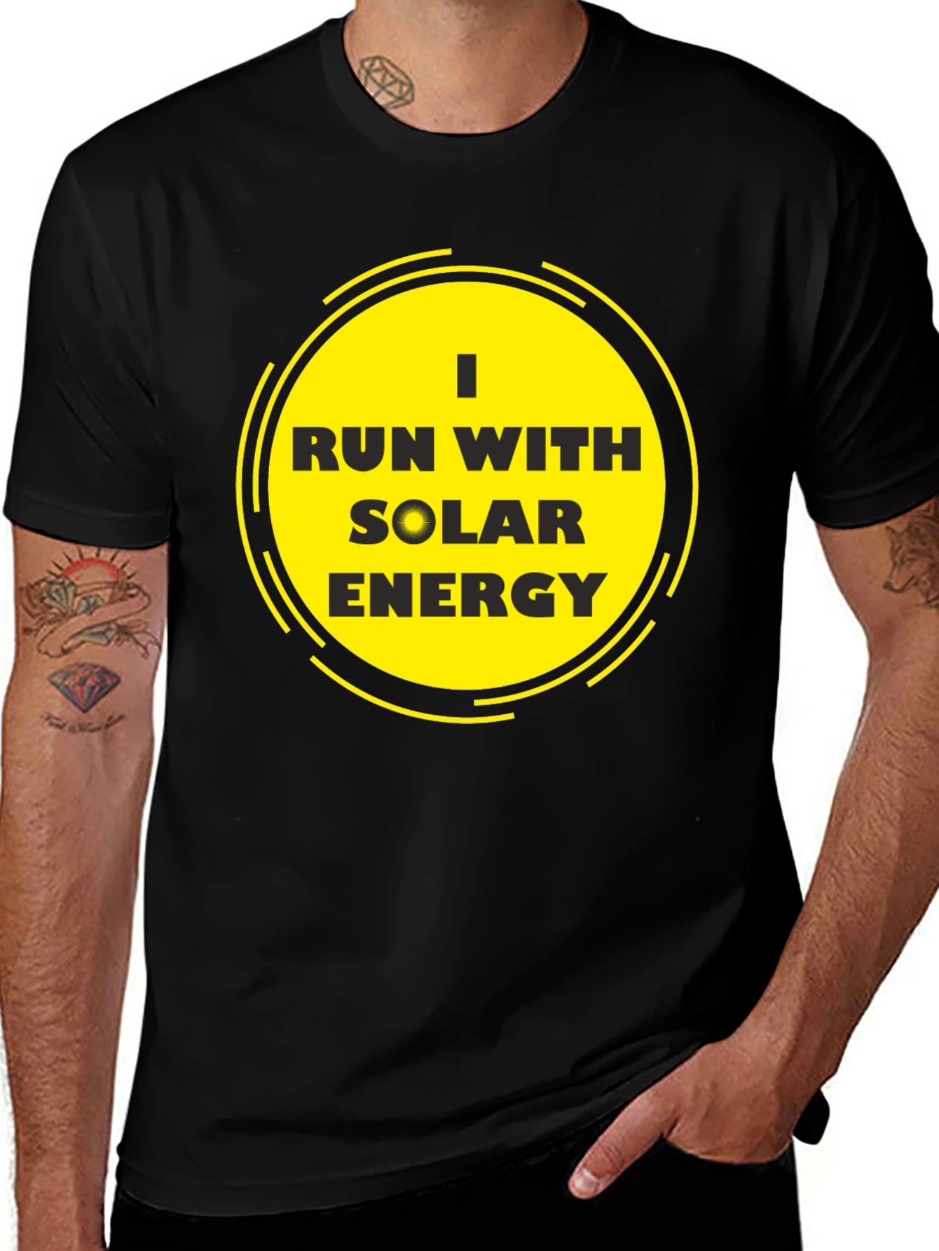 Variant 20 of Solar Energy T-Shirt - Black, Eco-Friendly Design